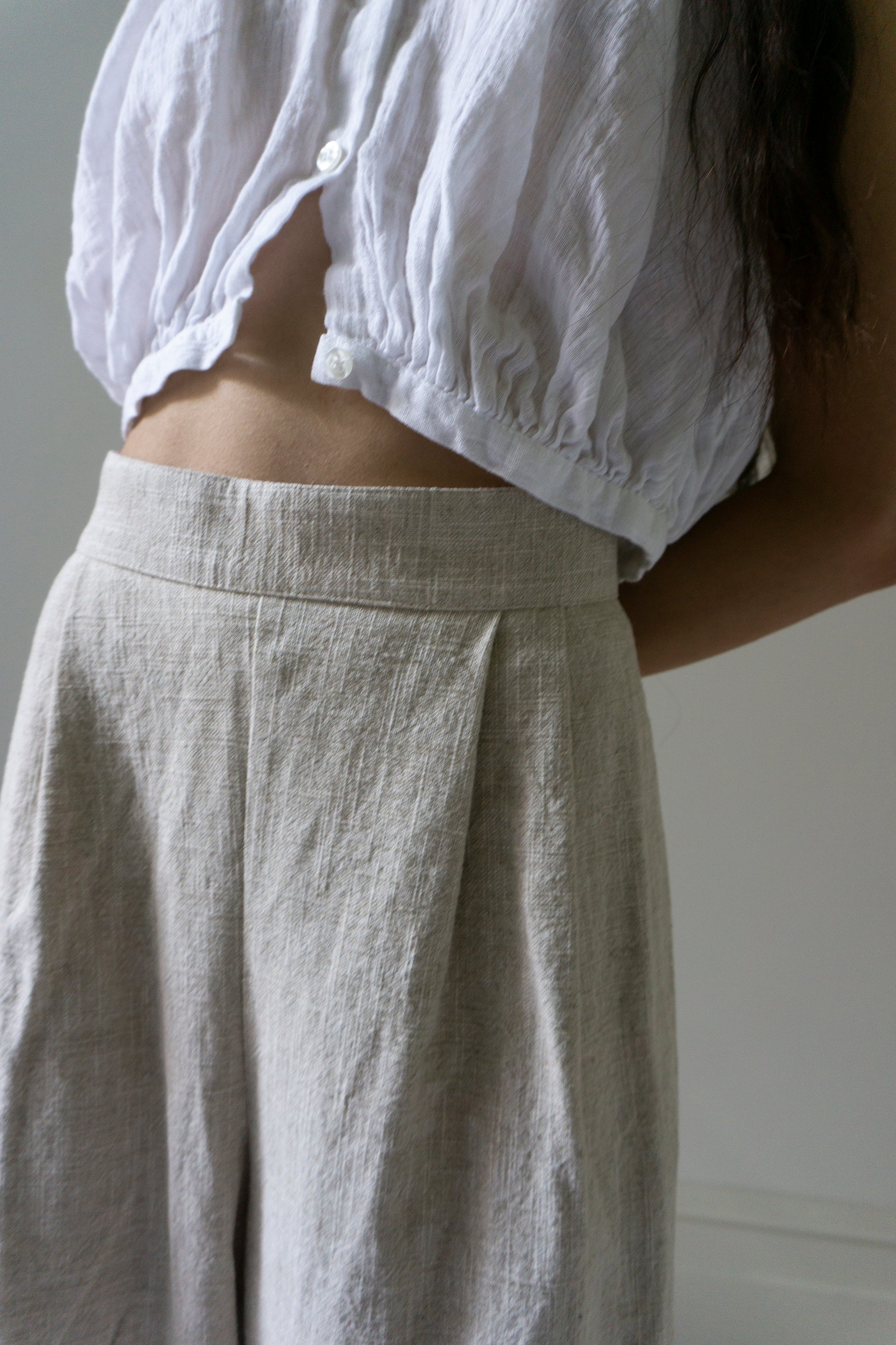 Davis Linen Trousers - Ecru (SIZE XS)