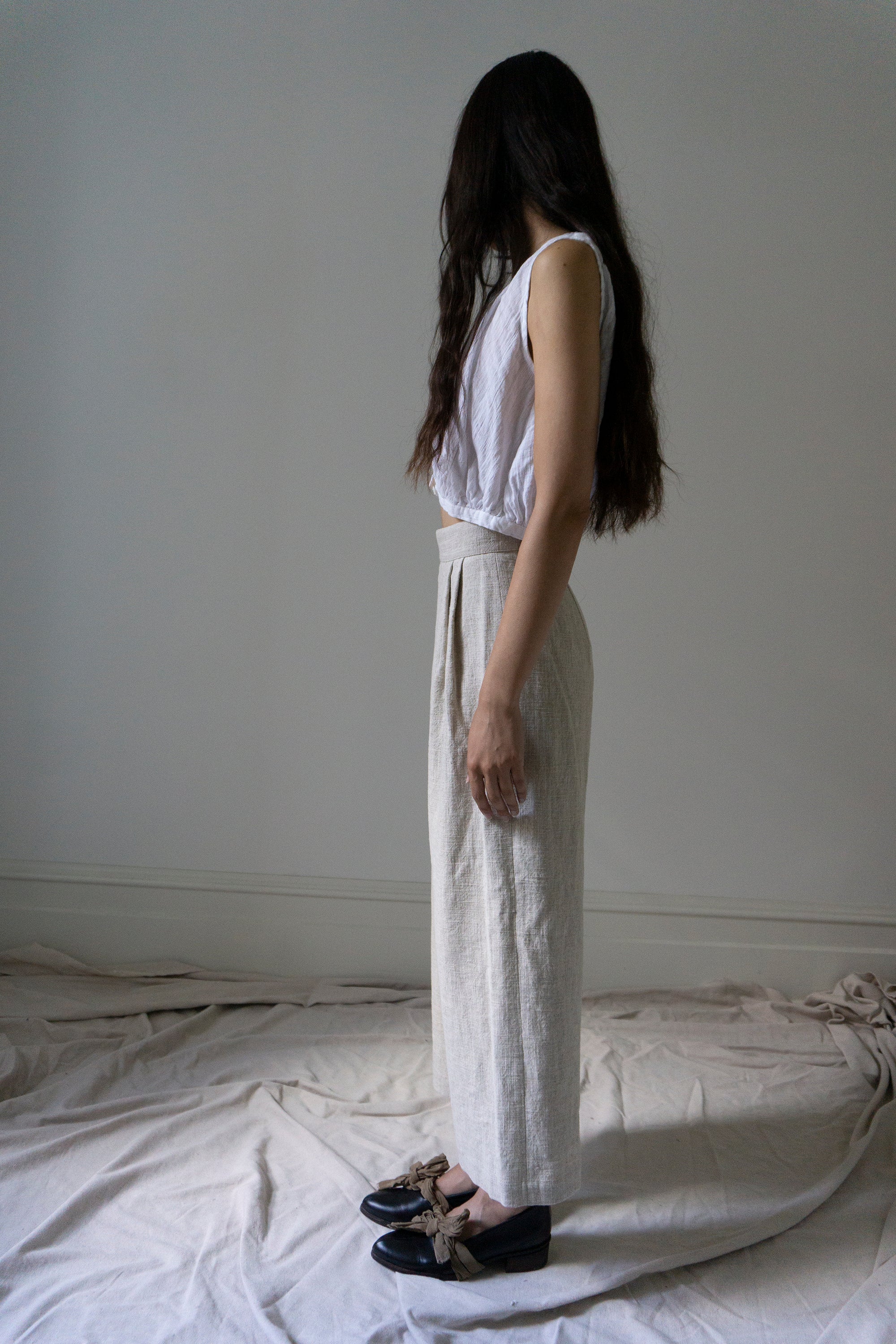 Davis Linen Trousers - Ecru (SIZE XS)