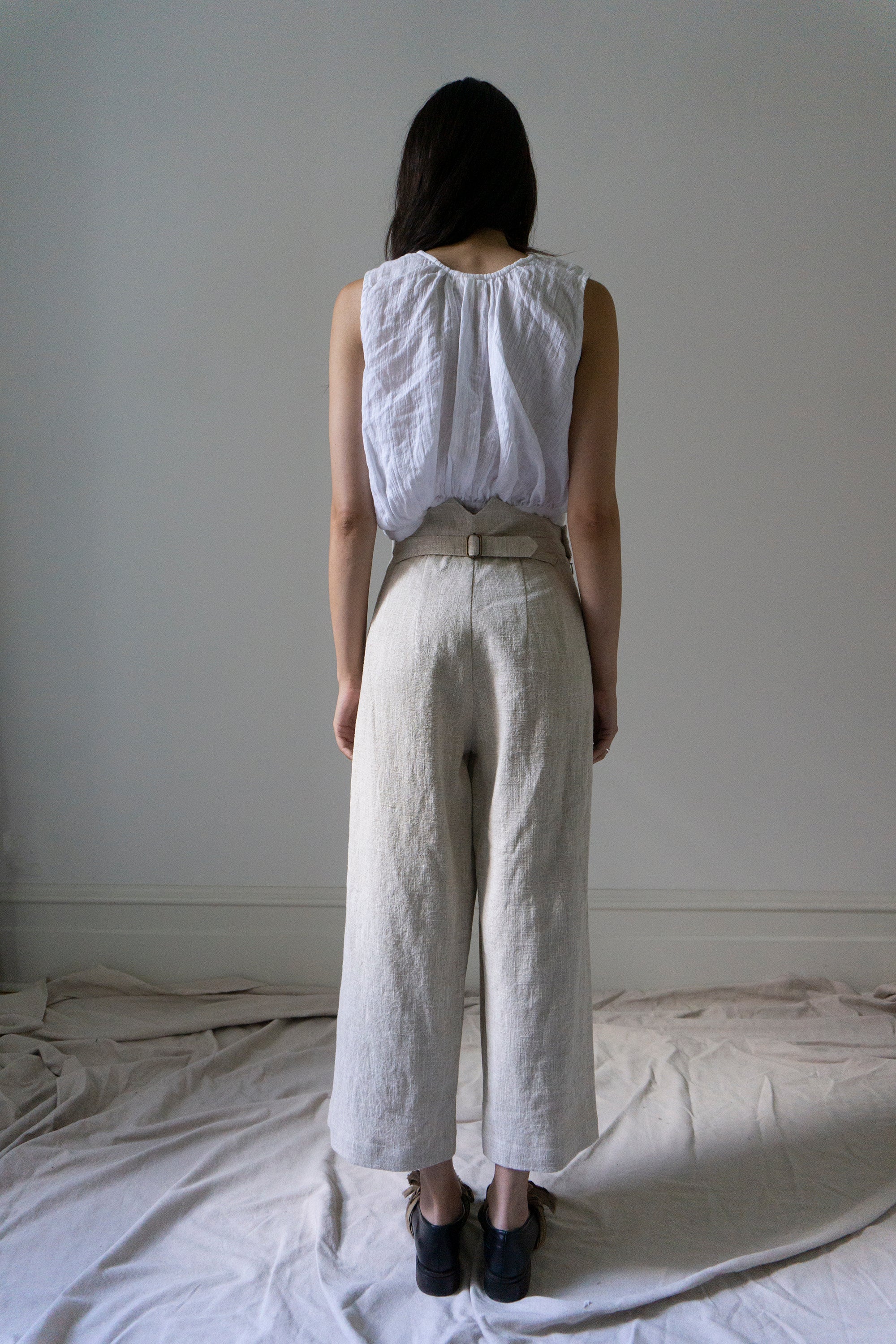 Davis Linen Trousers - Ecru (SIZE XS)