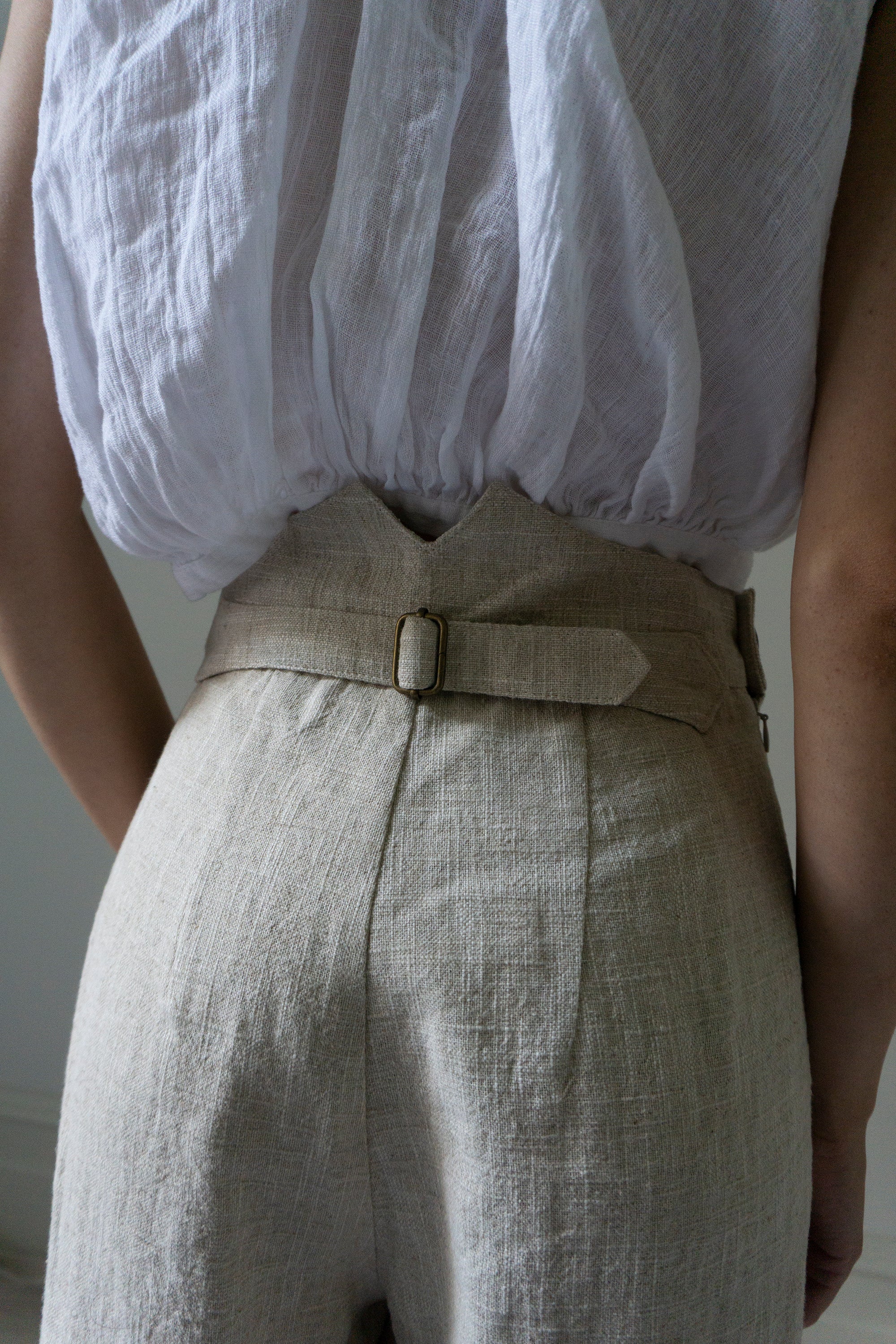 Davis Linen Trousers - Ecru (SIZE XS)