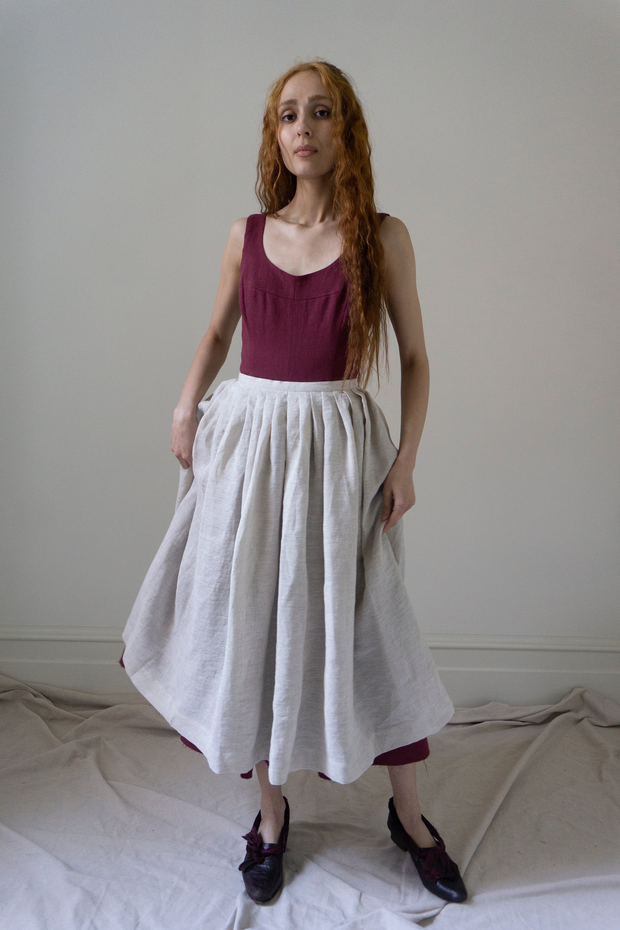 Elleri Apron Skirt - Ecru