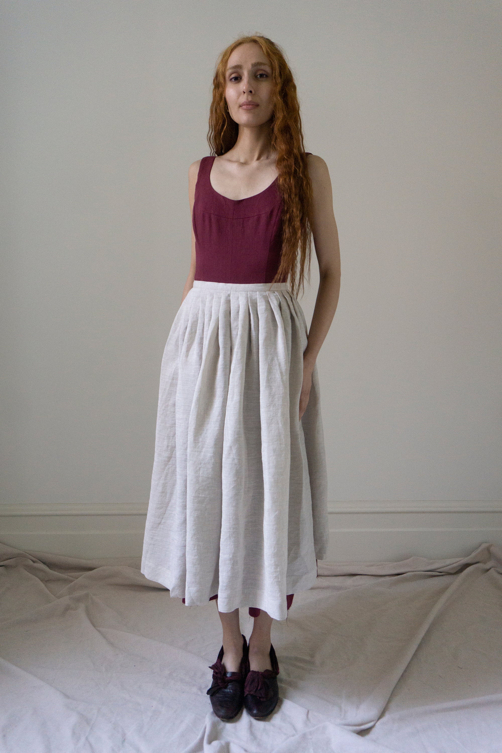 Elleri Apron Skirt - Ecru
