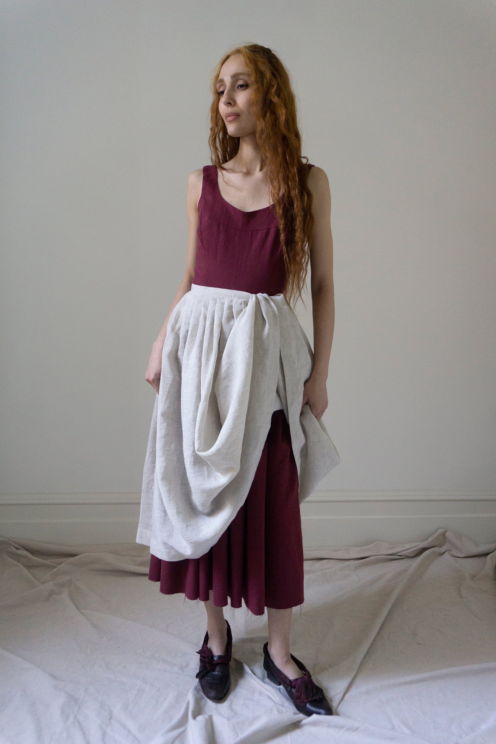 Elleri Apron Skirt - Ecru