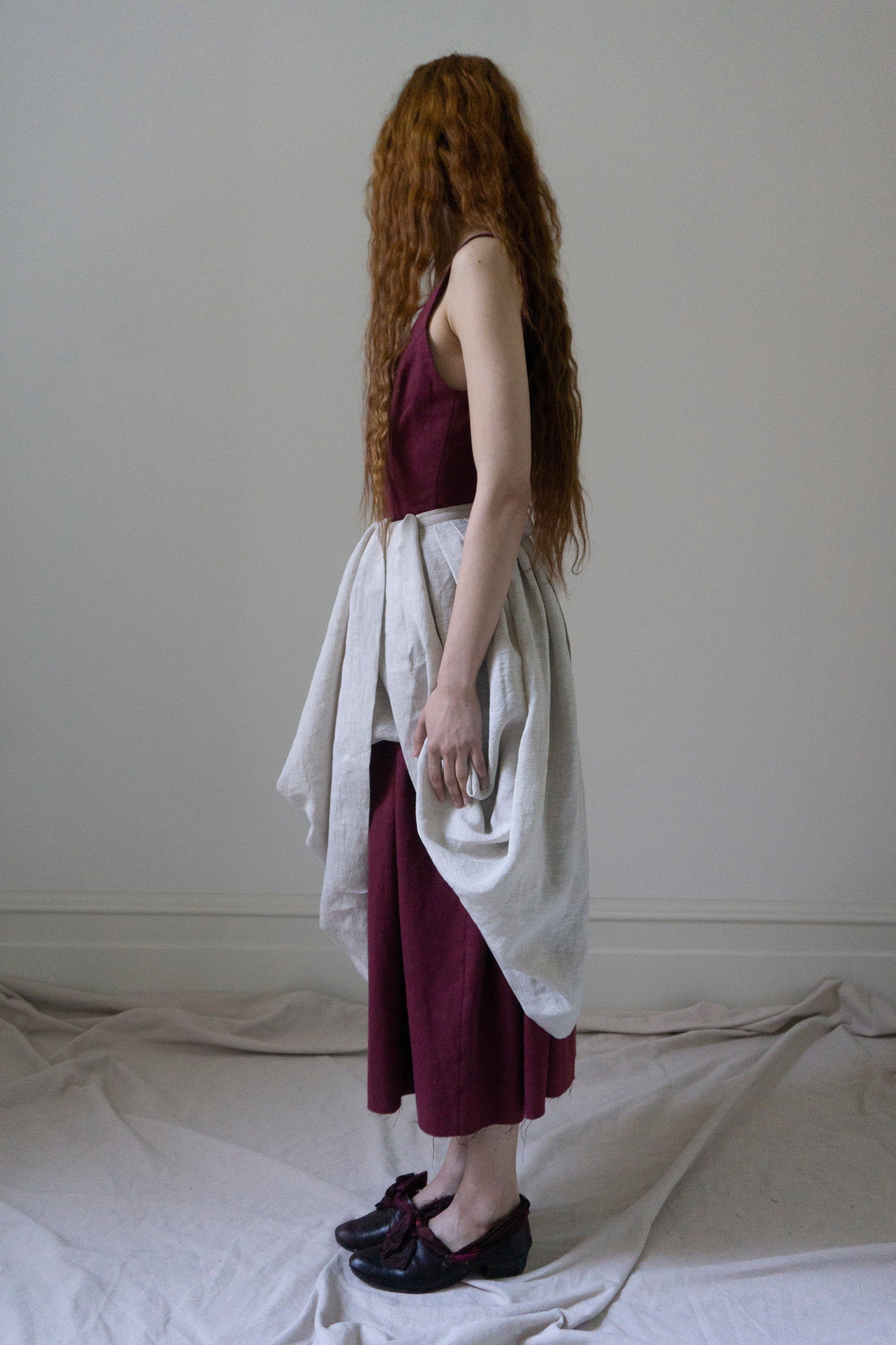 Elleri Apron Skirt - Ecru