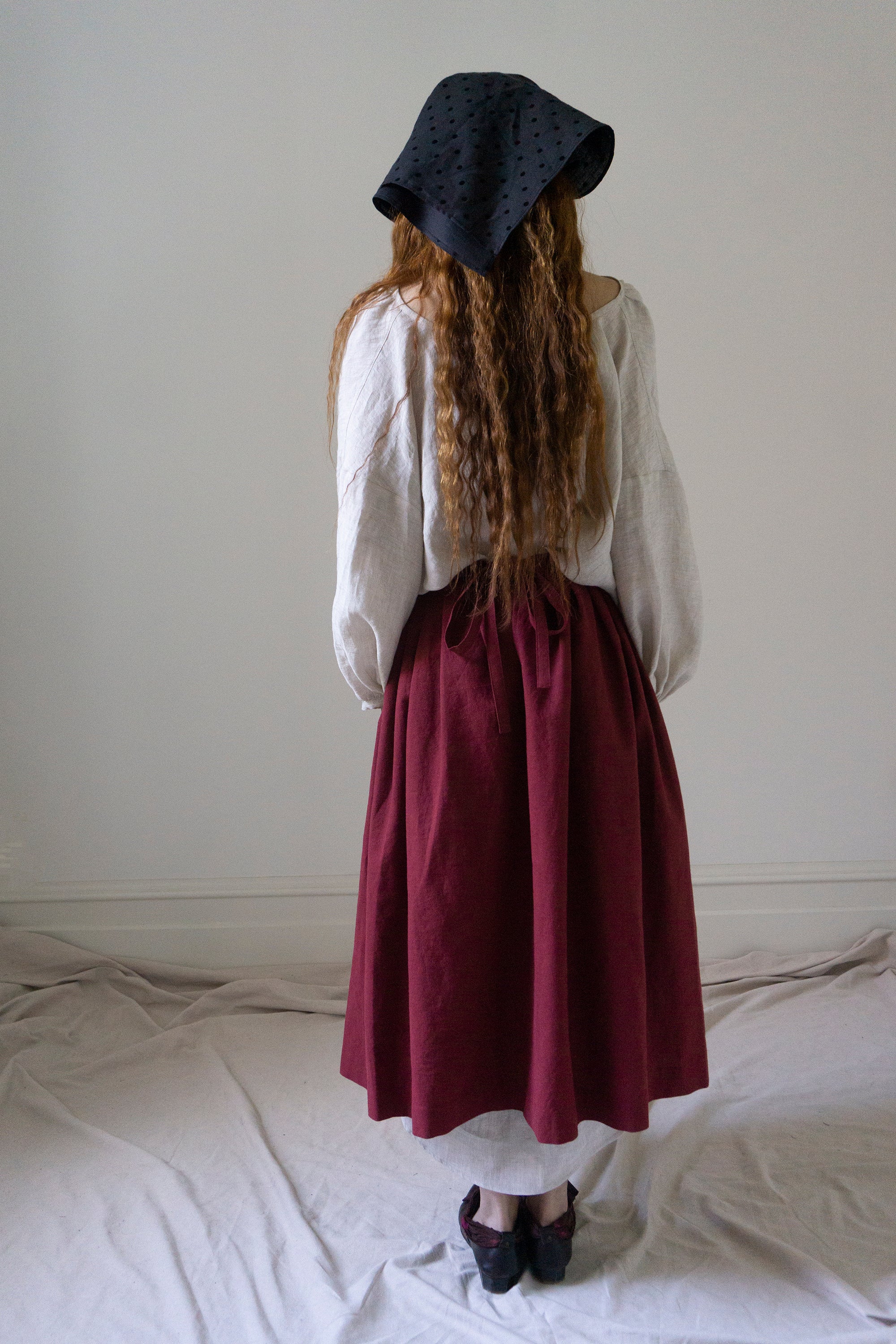Elleri Apron Skirt - Dark Red