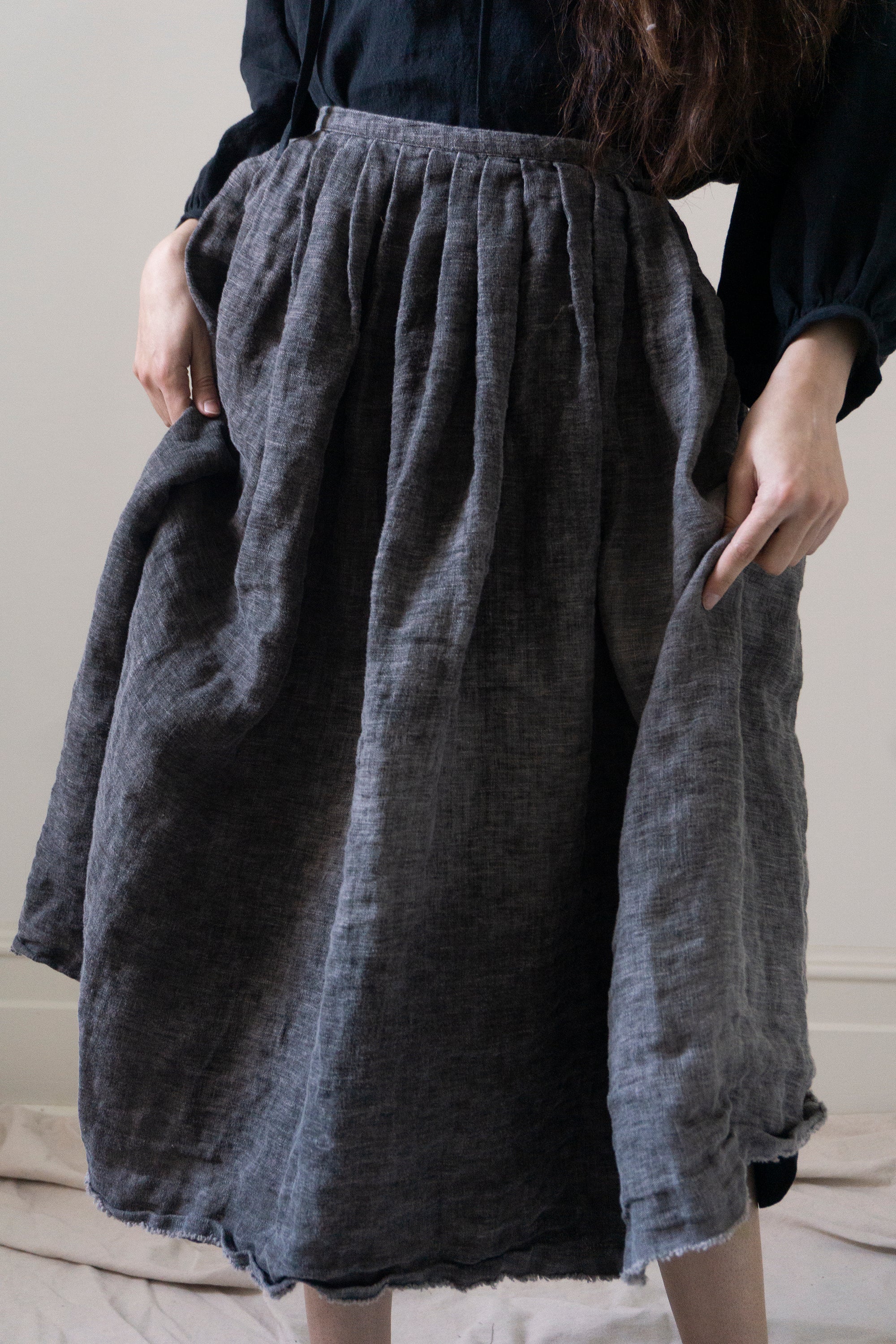 Elleri Apron Skirt - Hand Dyed Linen