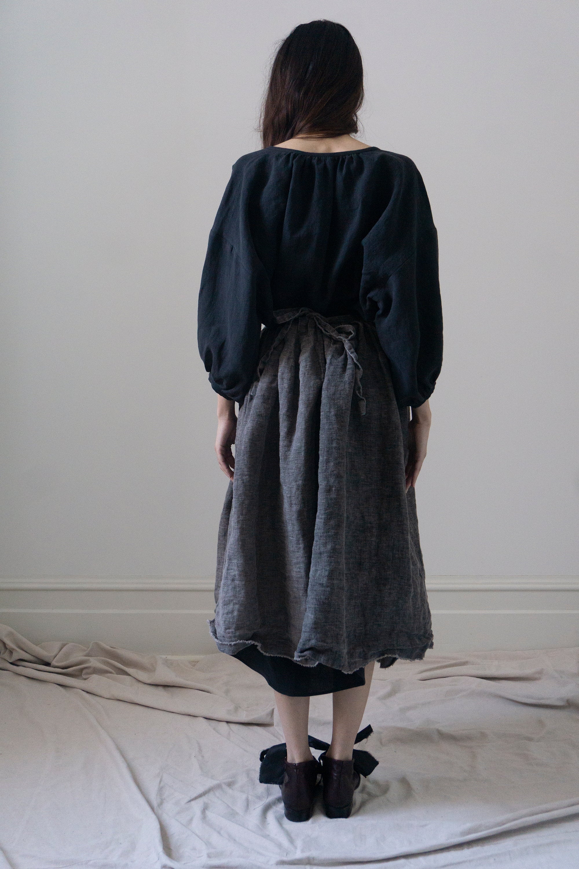 Elleri Apron Skirt - Hand Dyed Linen