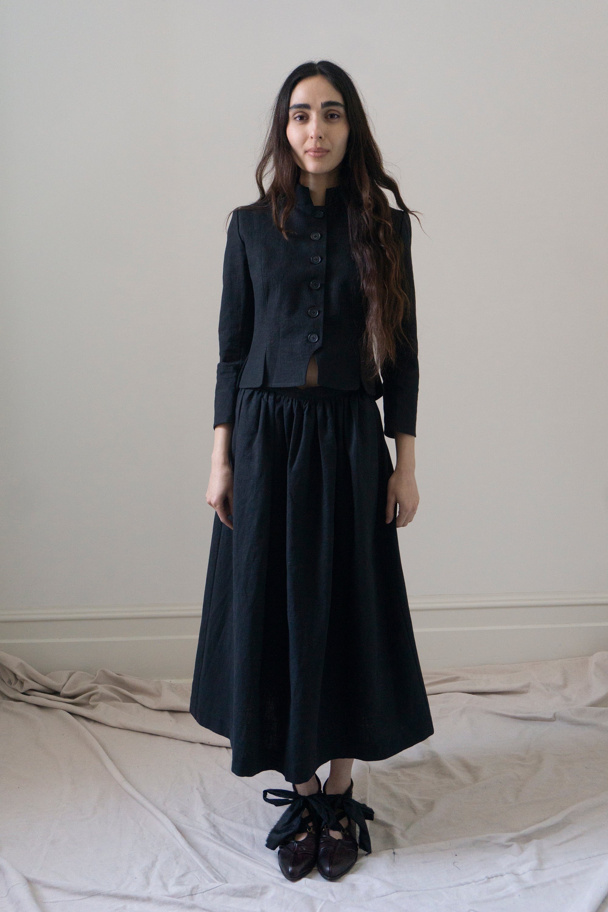 Marla Linen Skirt - Black