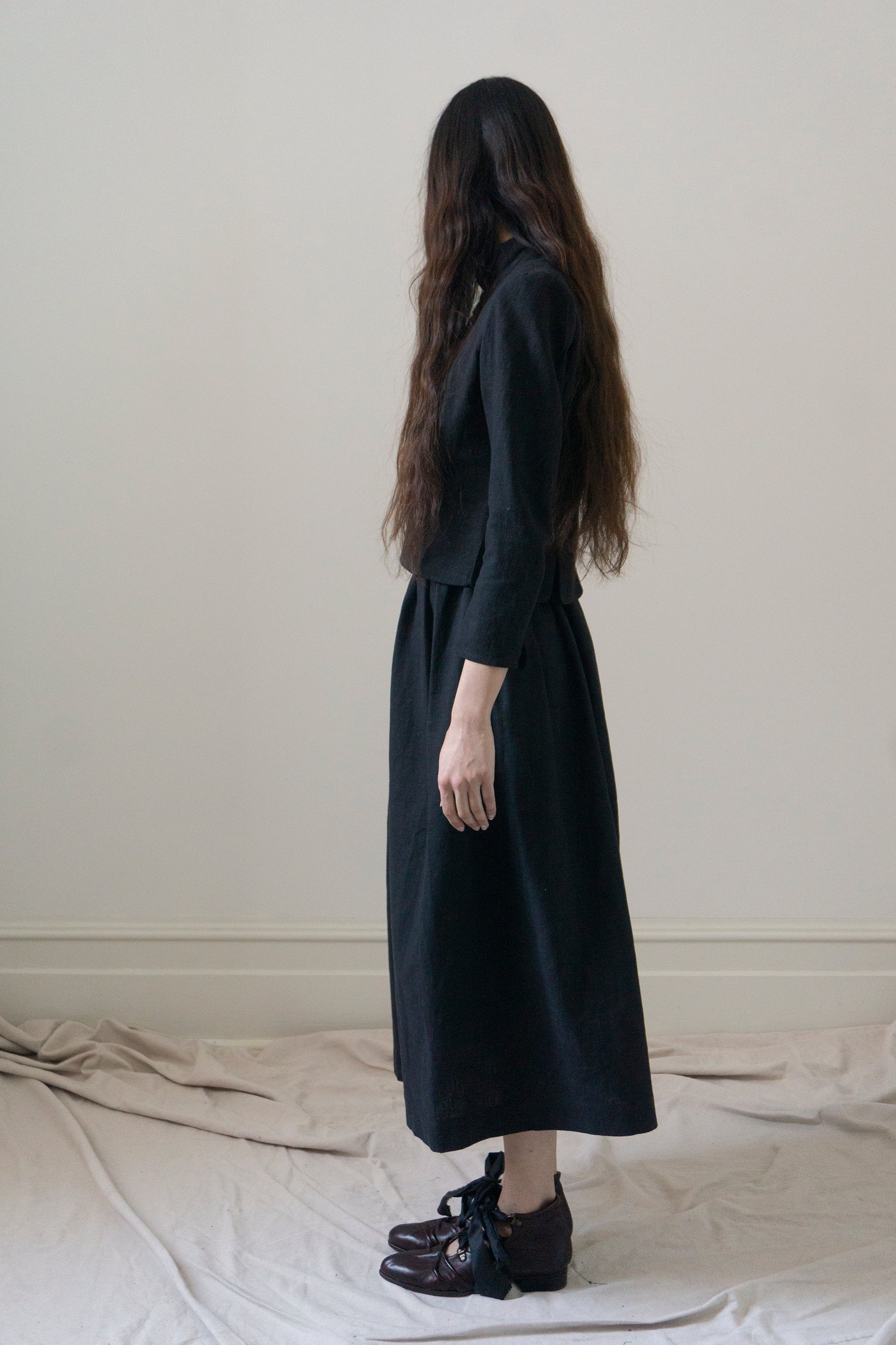 Marla Linen Skirt - Black