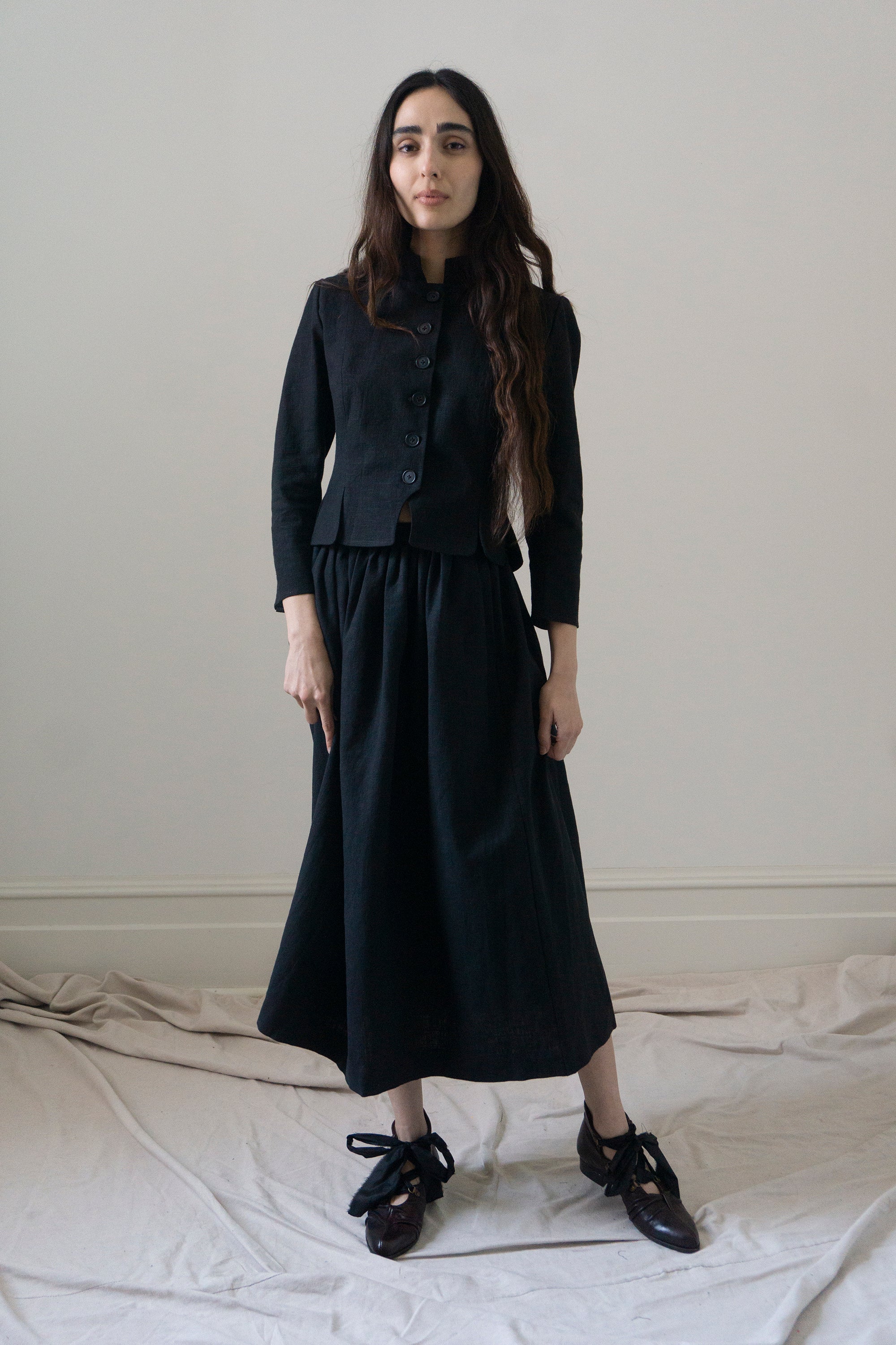 Elspeth Jacket - Black Linen