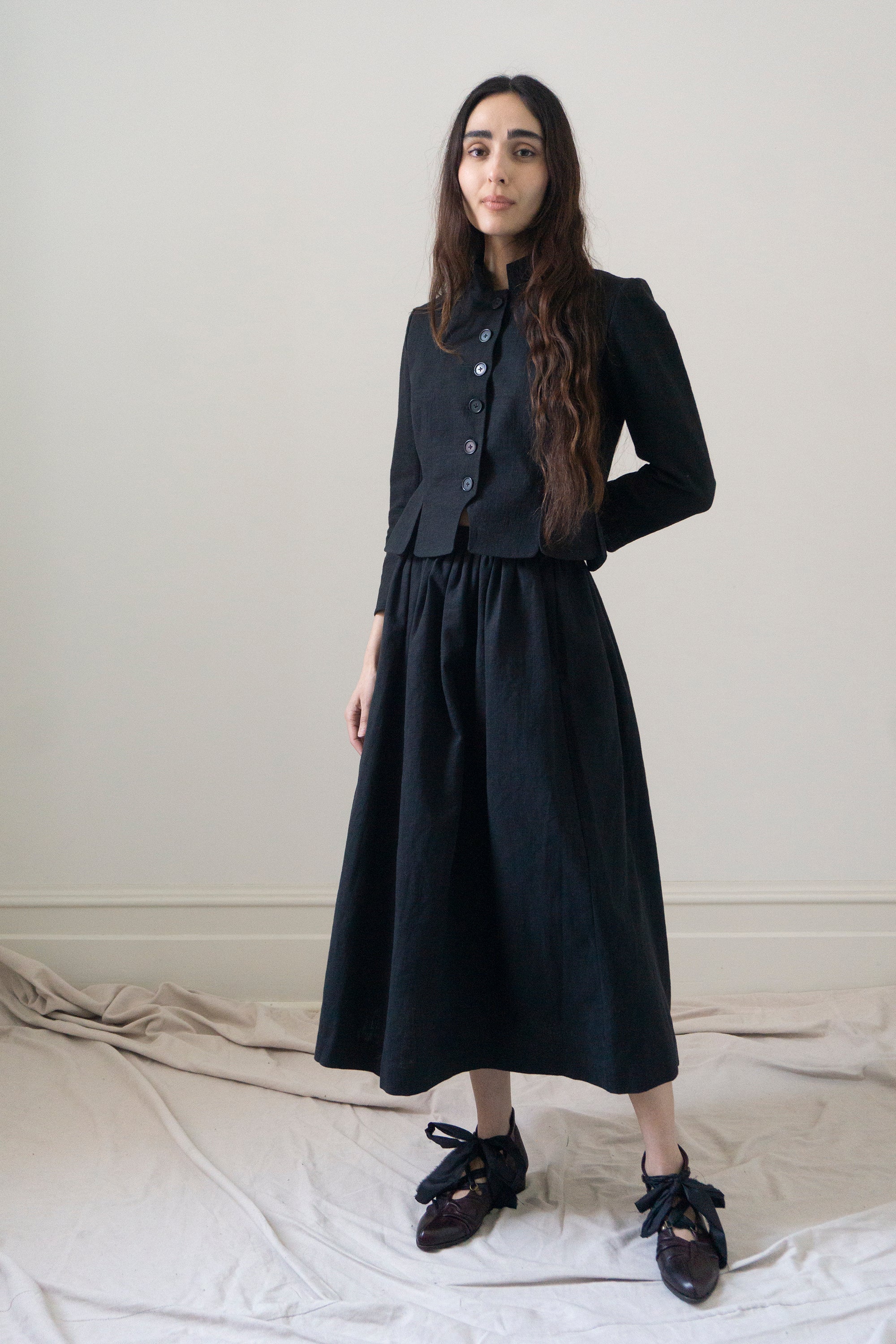 Elspeth Jacket - Black Linen