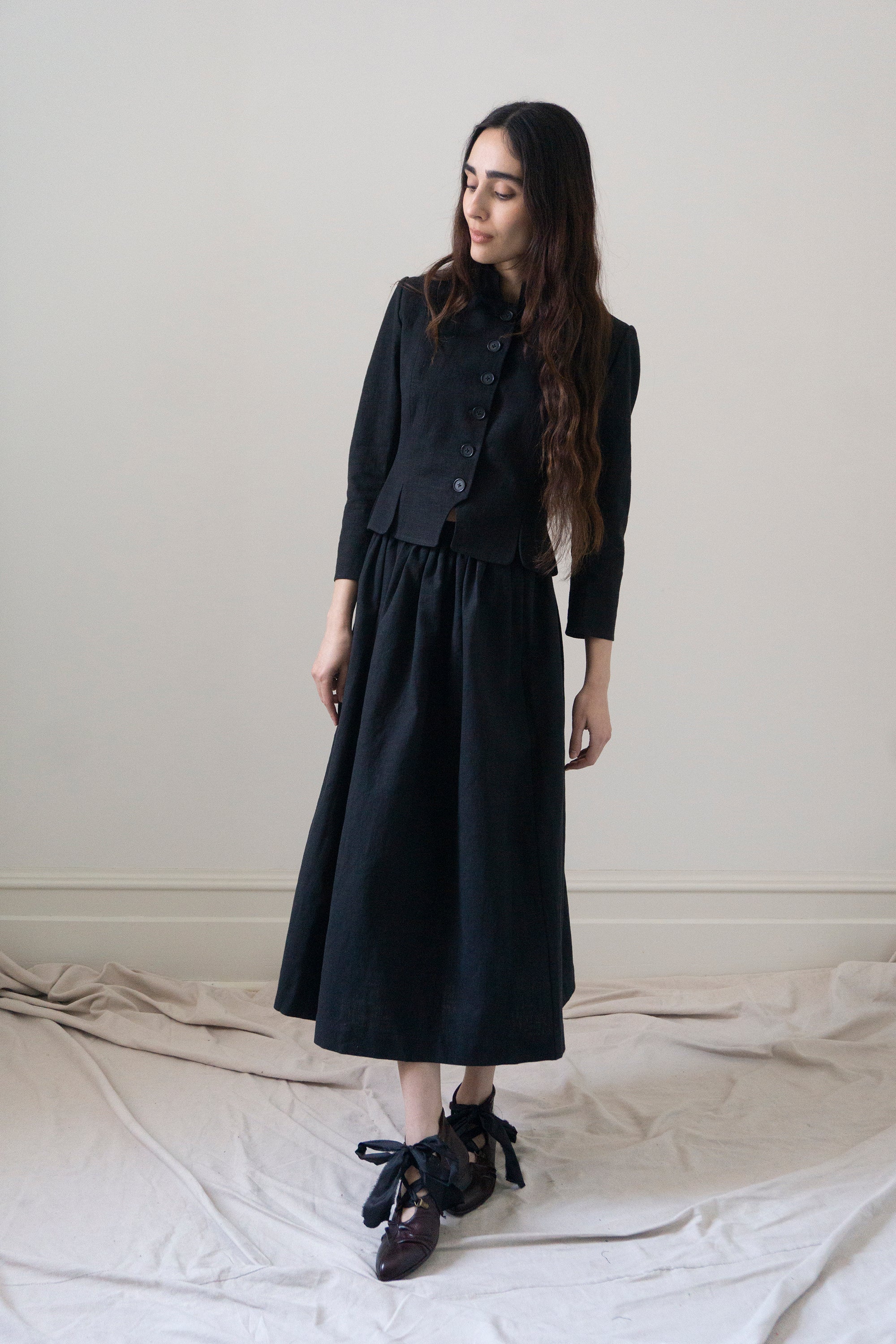 Elspeth Jacket - Black Linen