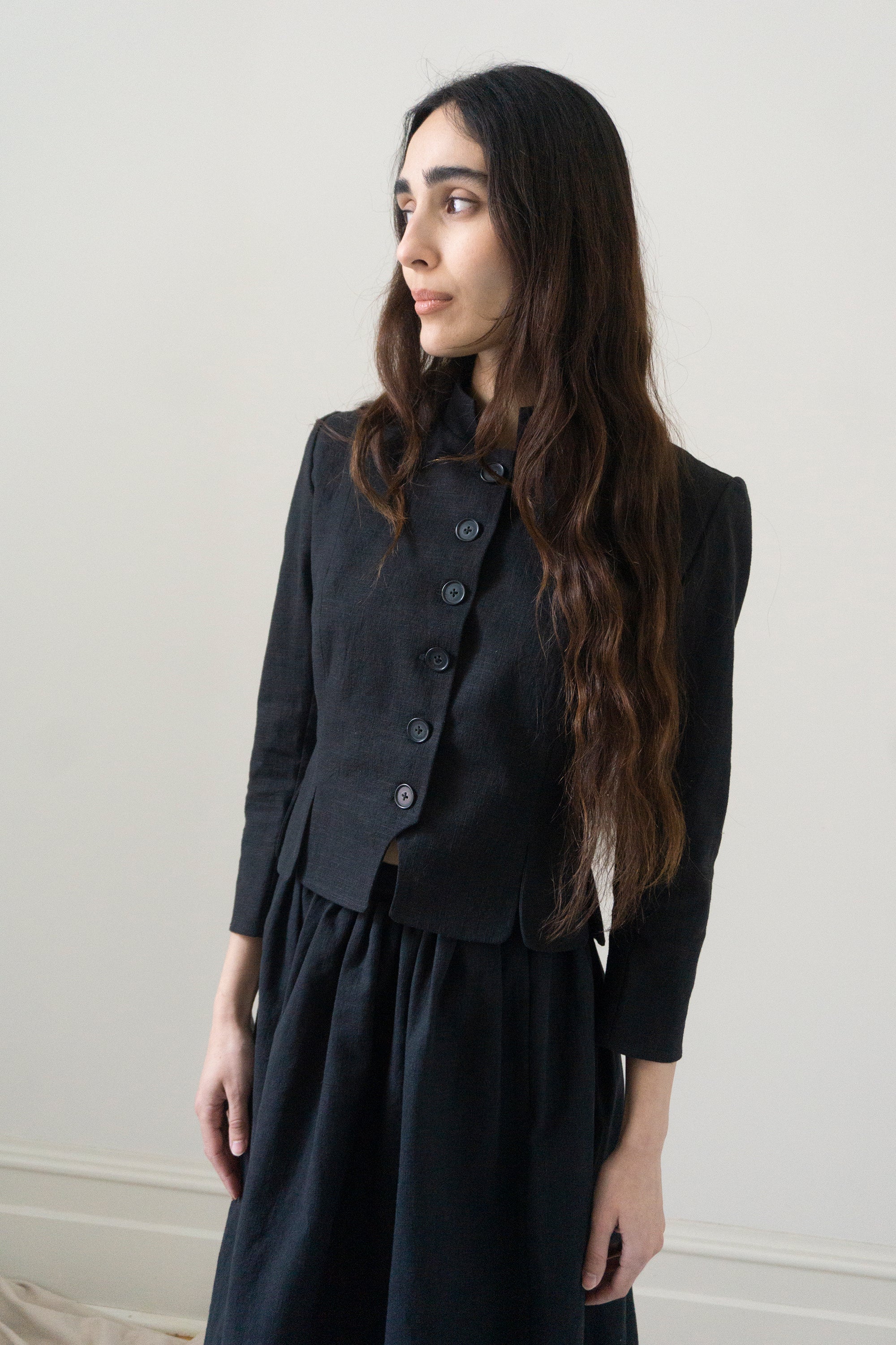 Elspeth Jacket - Black Linen