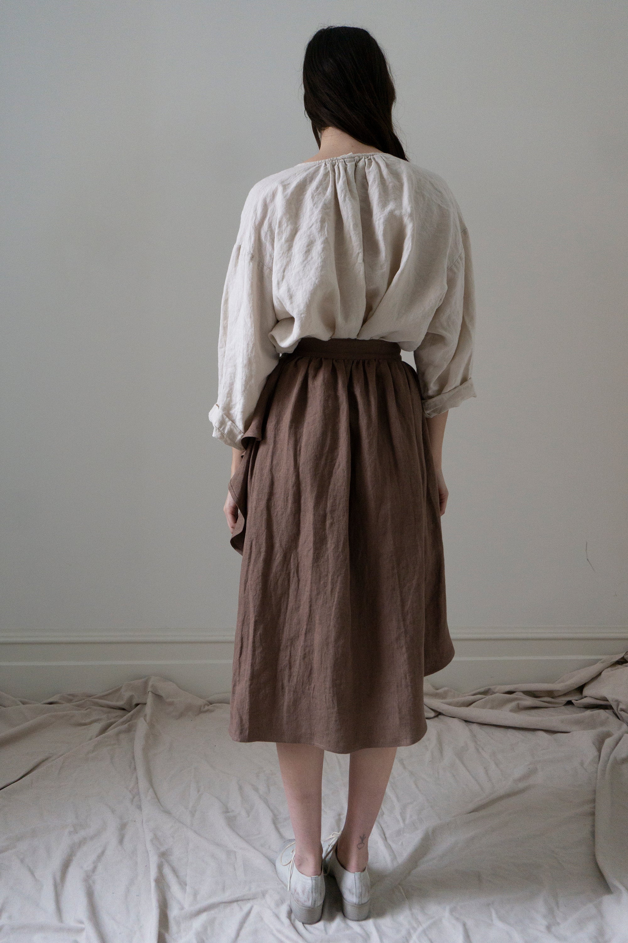 Fenna Linen Skirt- Bramble (SIZE S,L)