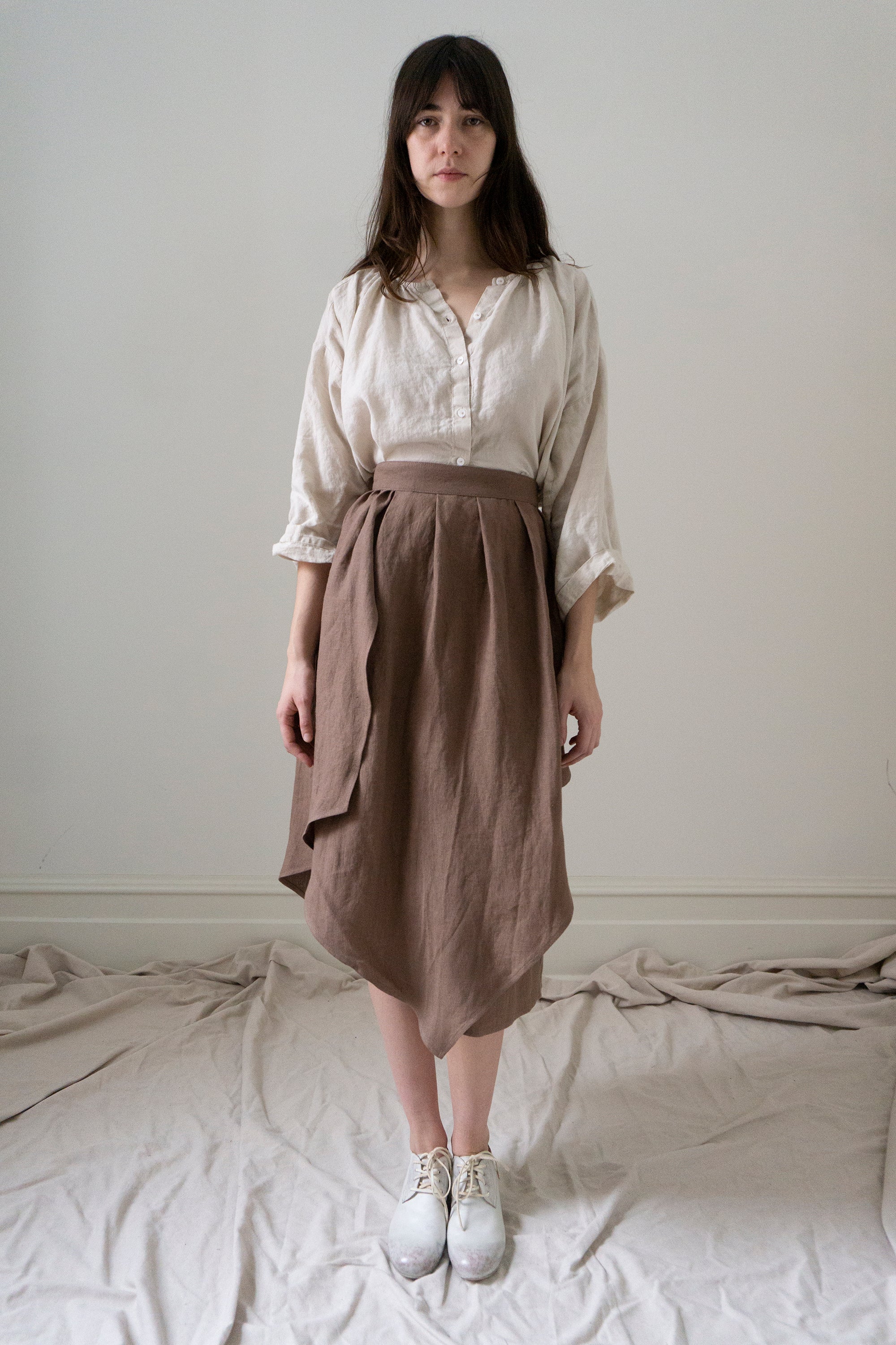 Fenna Linen Skirt- Bramble (SIZE S,L)
