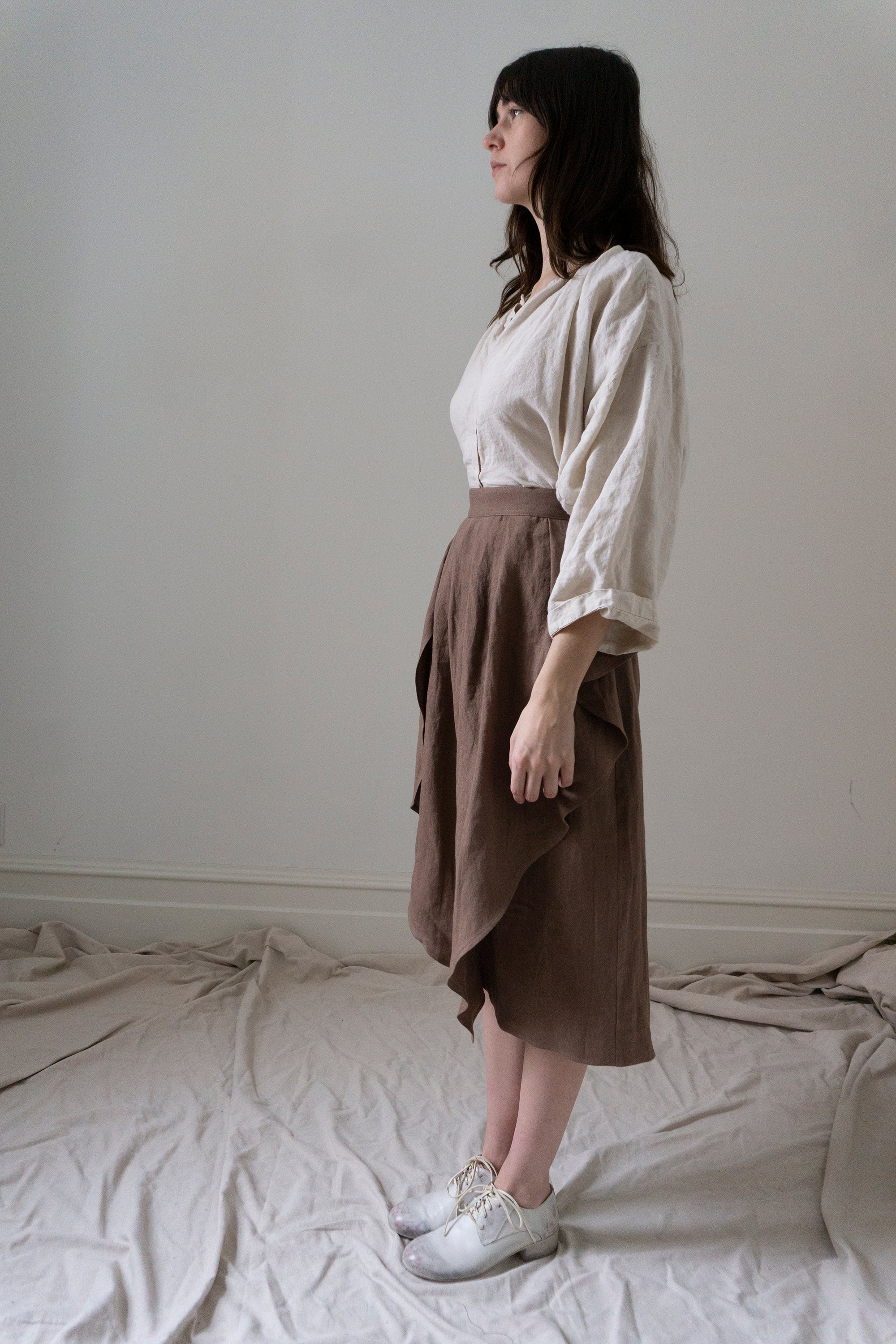 Fenna Linen Skirt- Bramble (SIZE S,L)