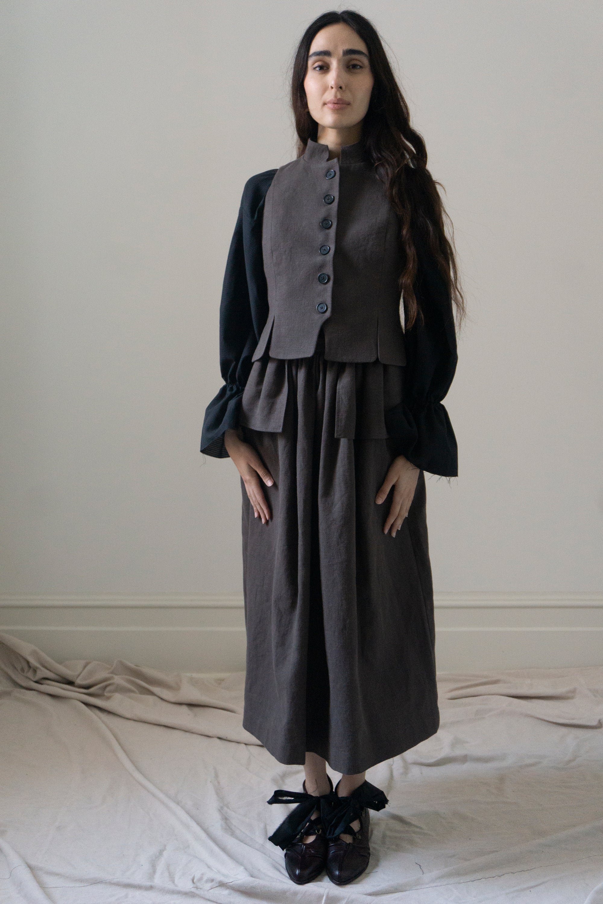 Nova Linen Skirt - Brown