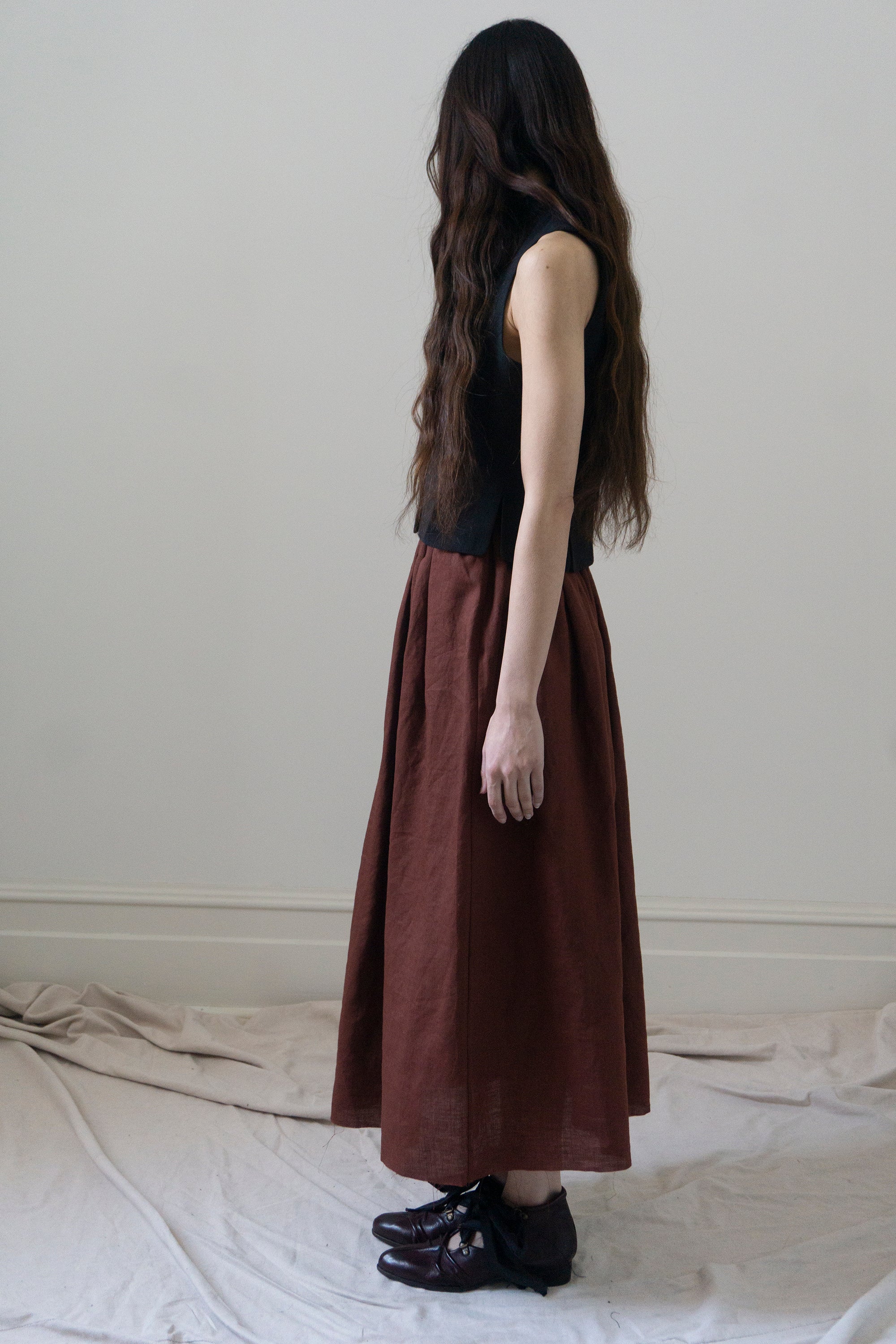 Fiora Linen Waistcoat - Black