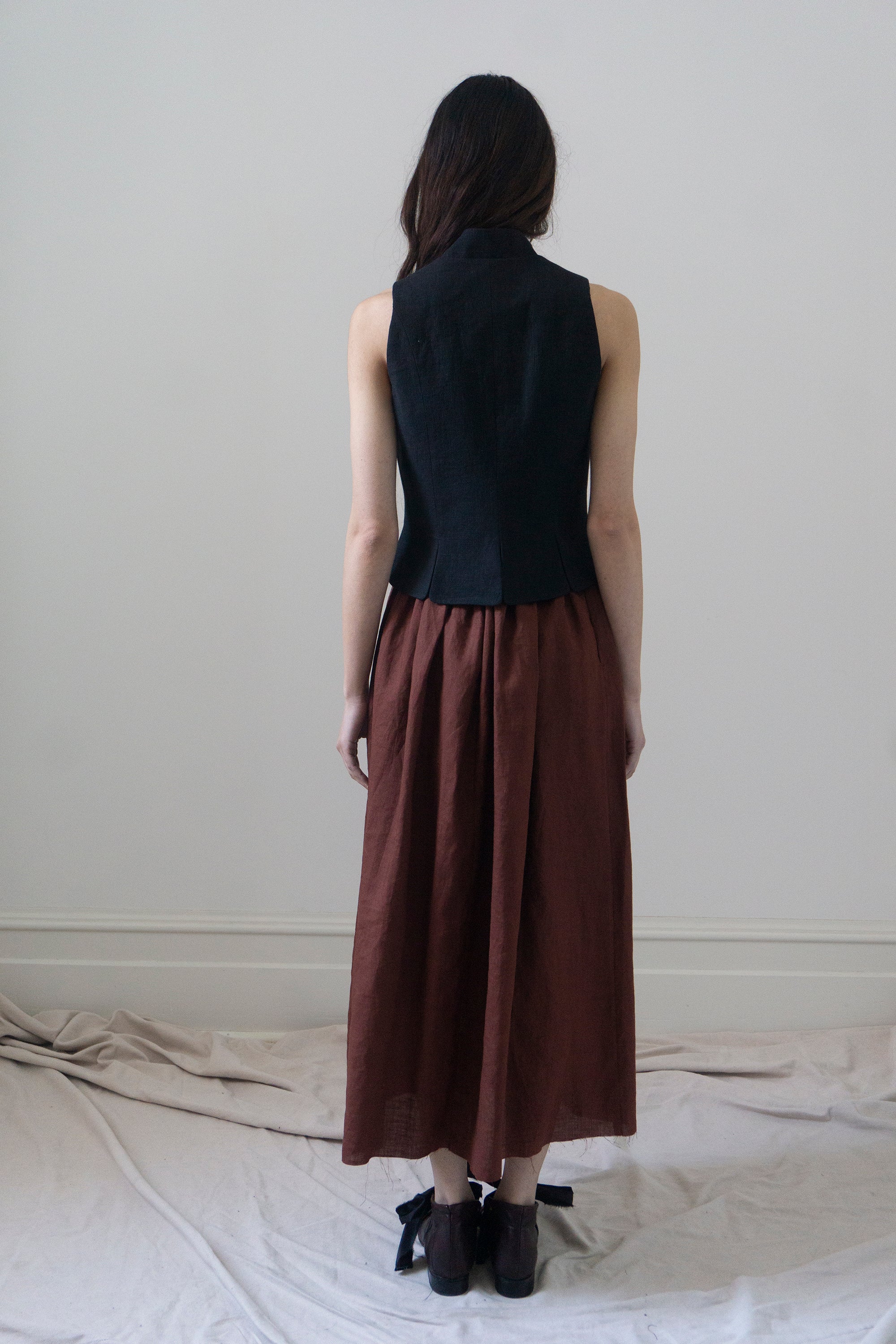 Fiora Linen Waistcoat - Black