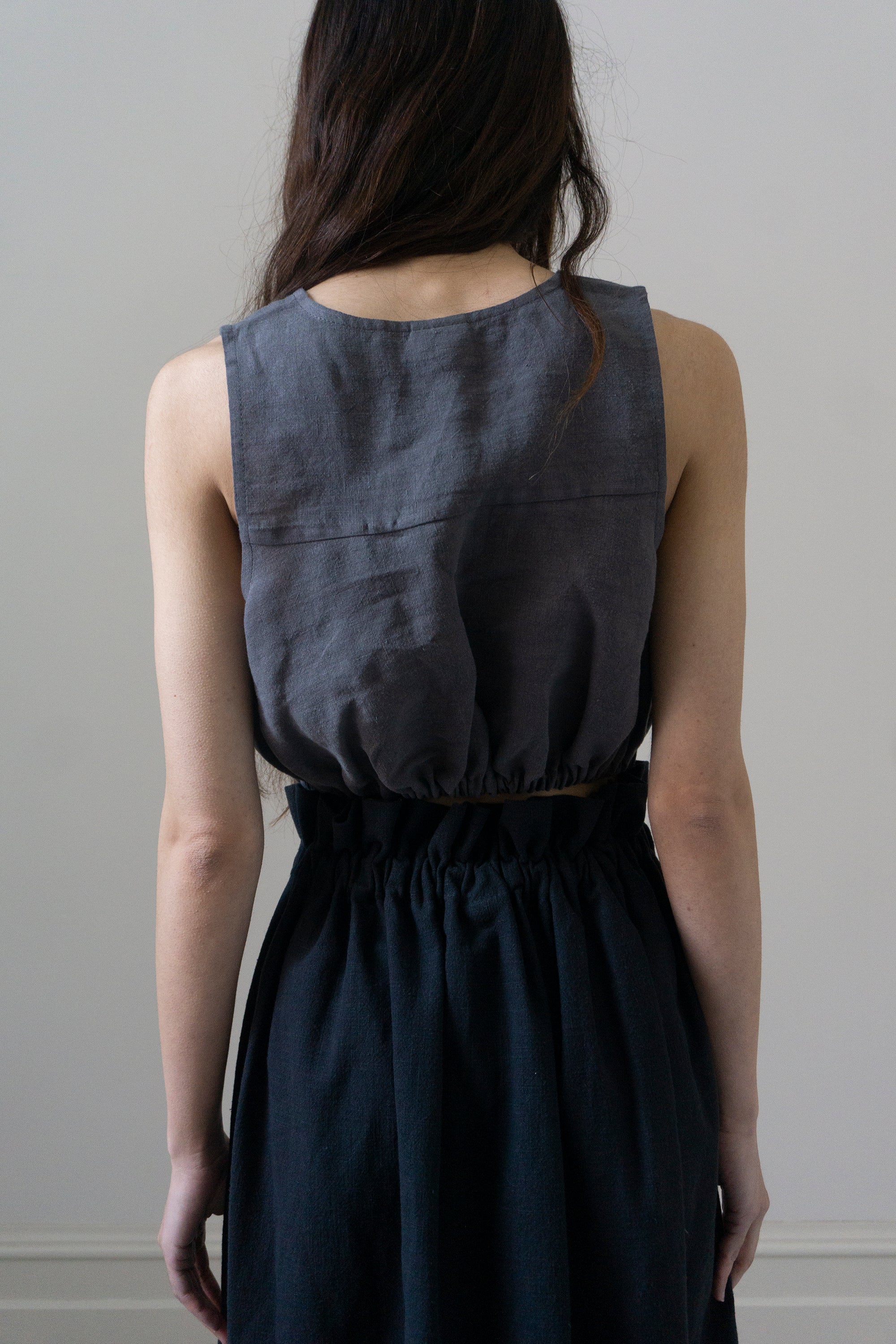 Leonie Linen Top - Grey