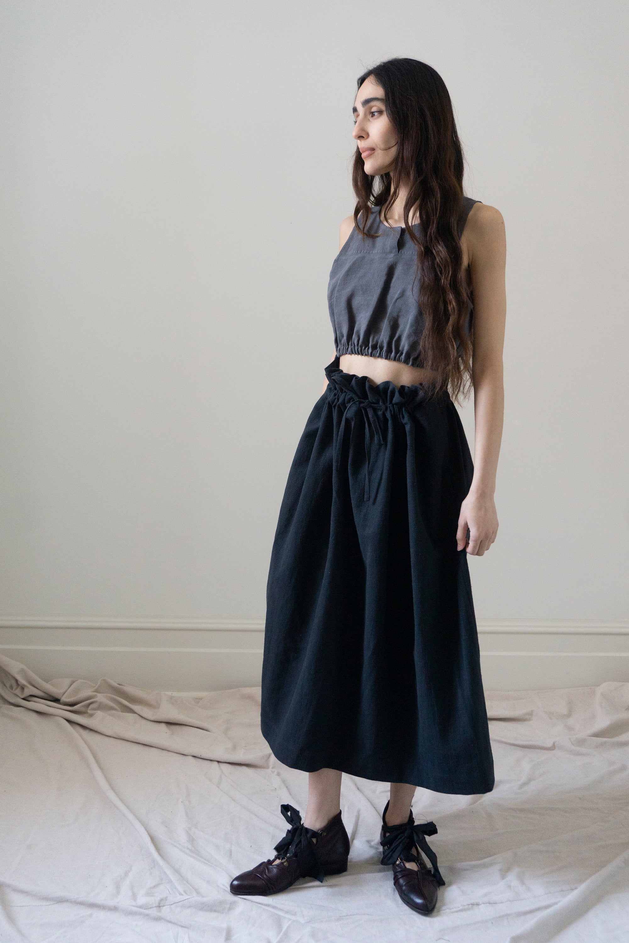 Leonie Linen Top - Grey