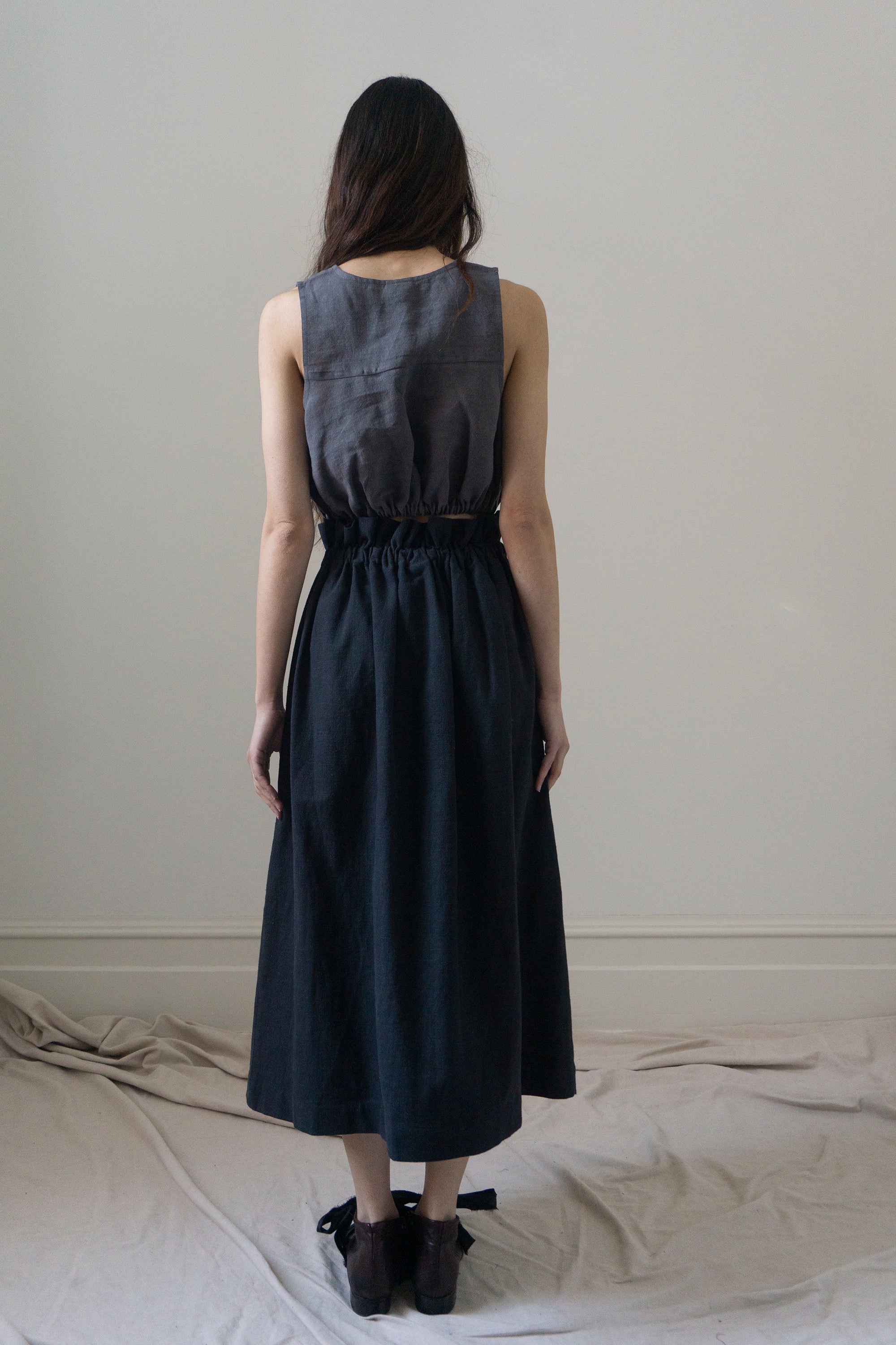 Leonie Linen Top - Grey