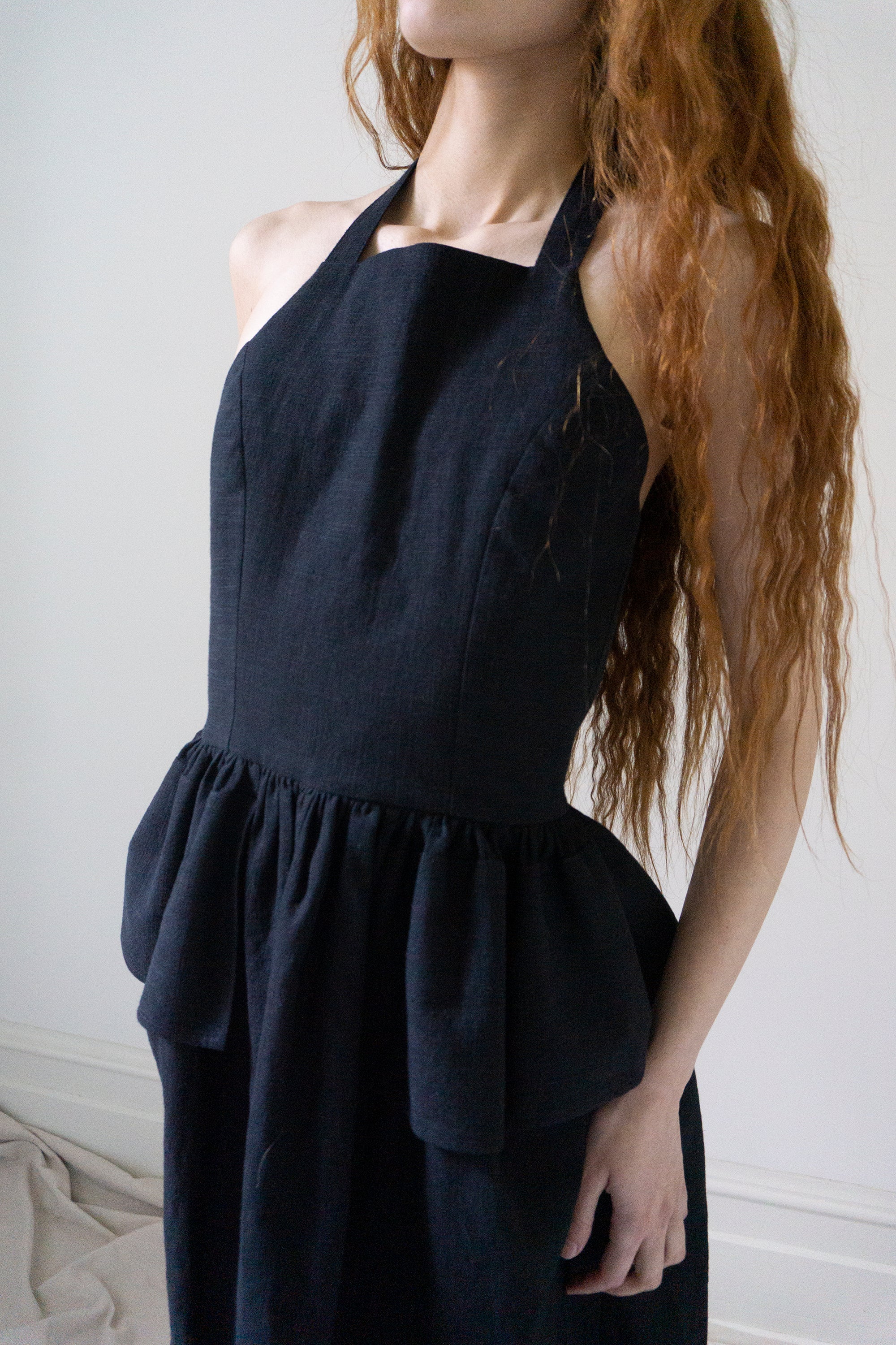 Marion Linen Dress - Black