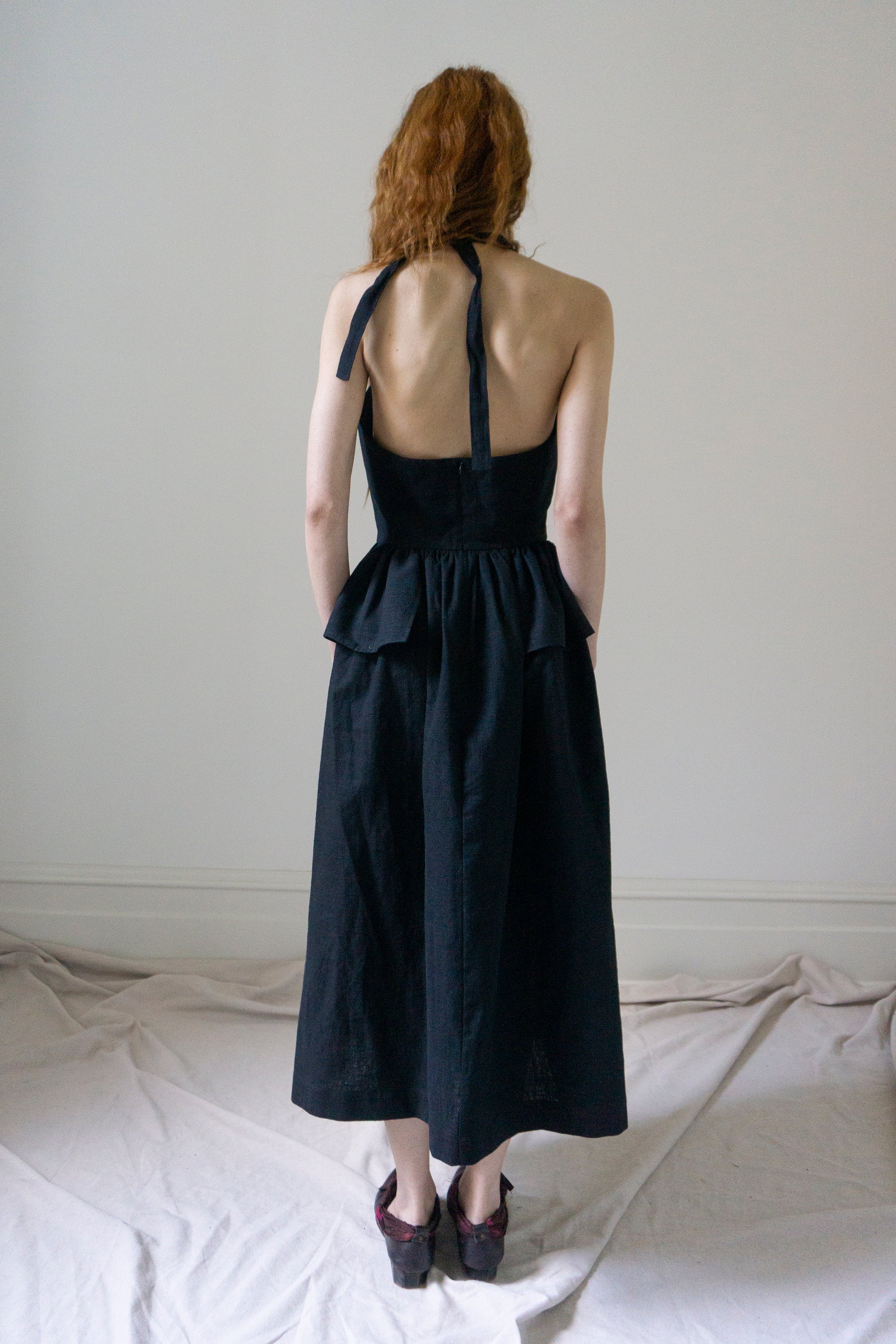 Marion Linen Dress - Black