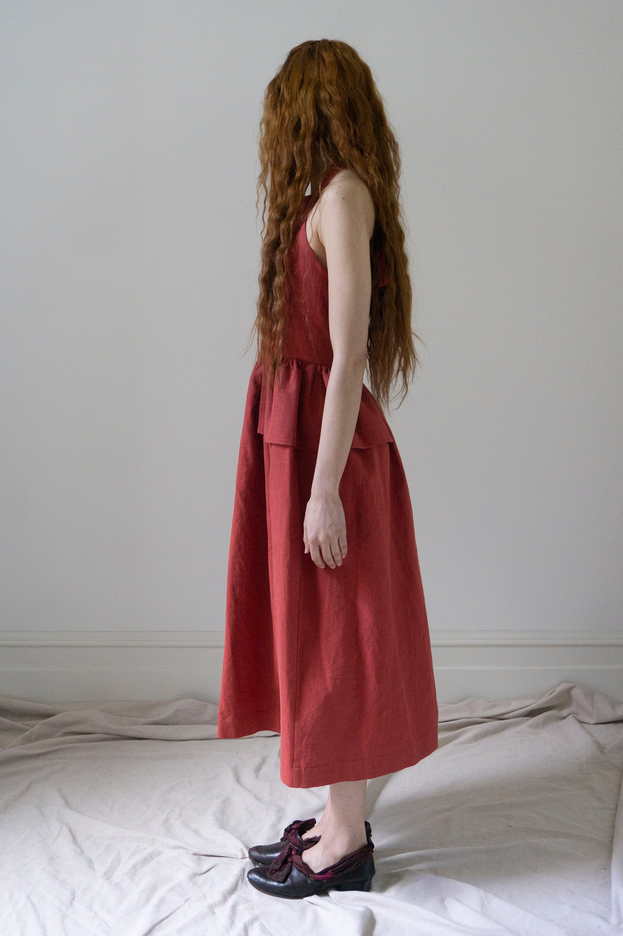 Marion Linen Dress - Cerise
