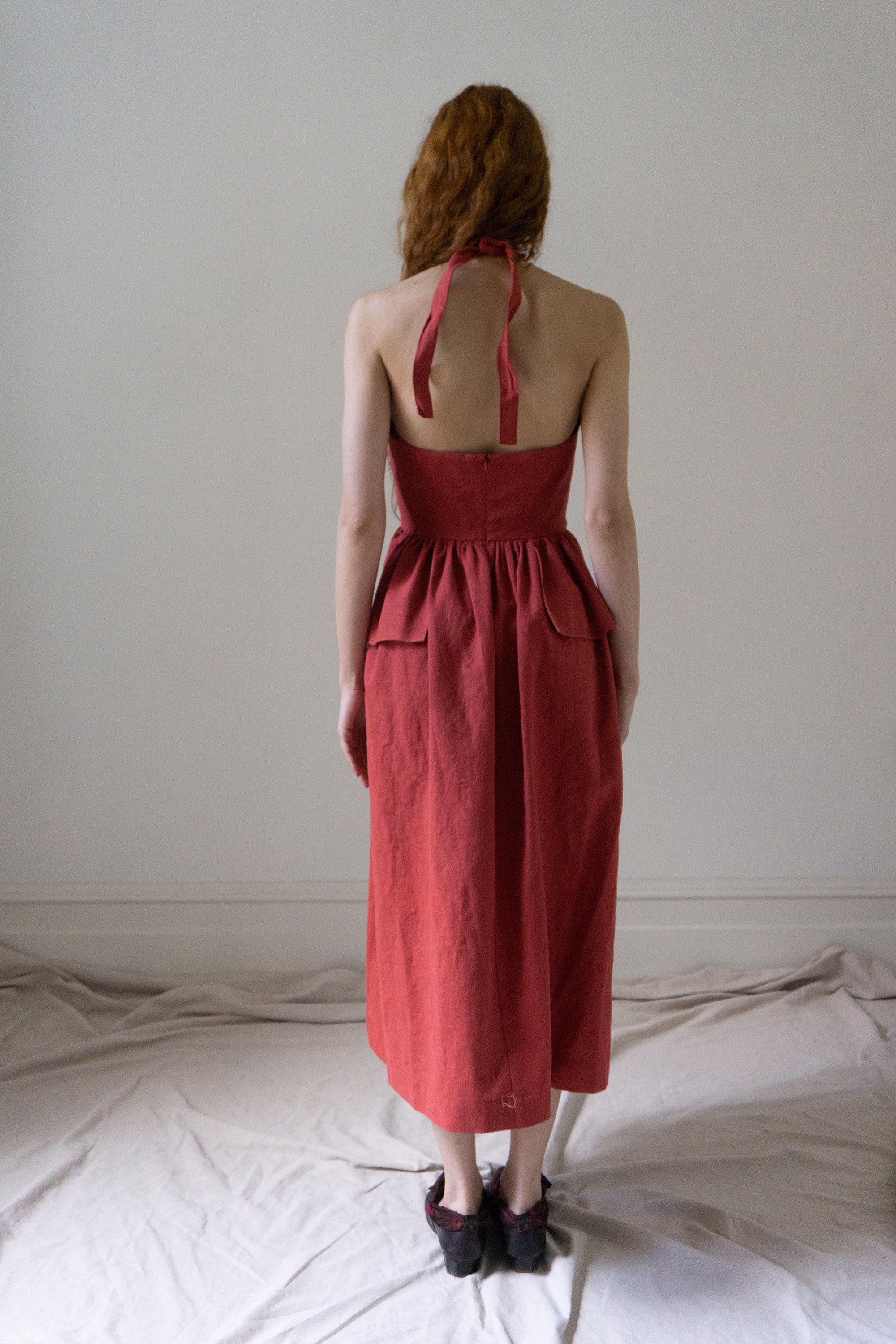 Marion Linen Dress - Cerise