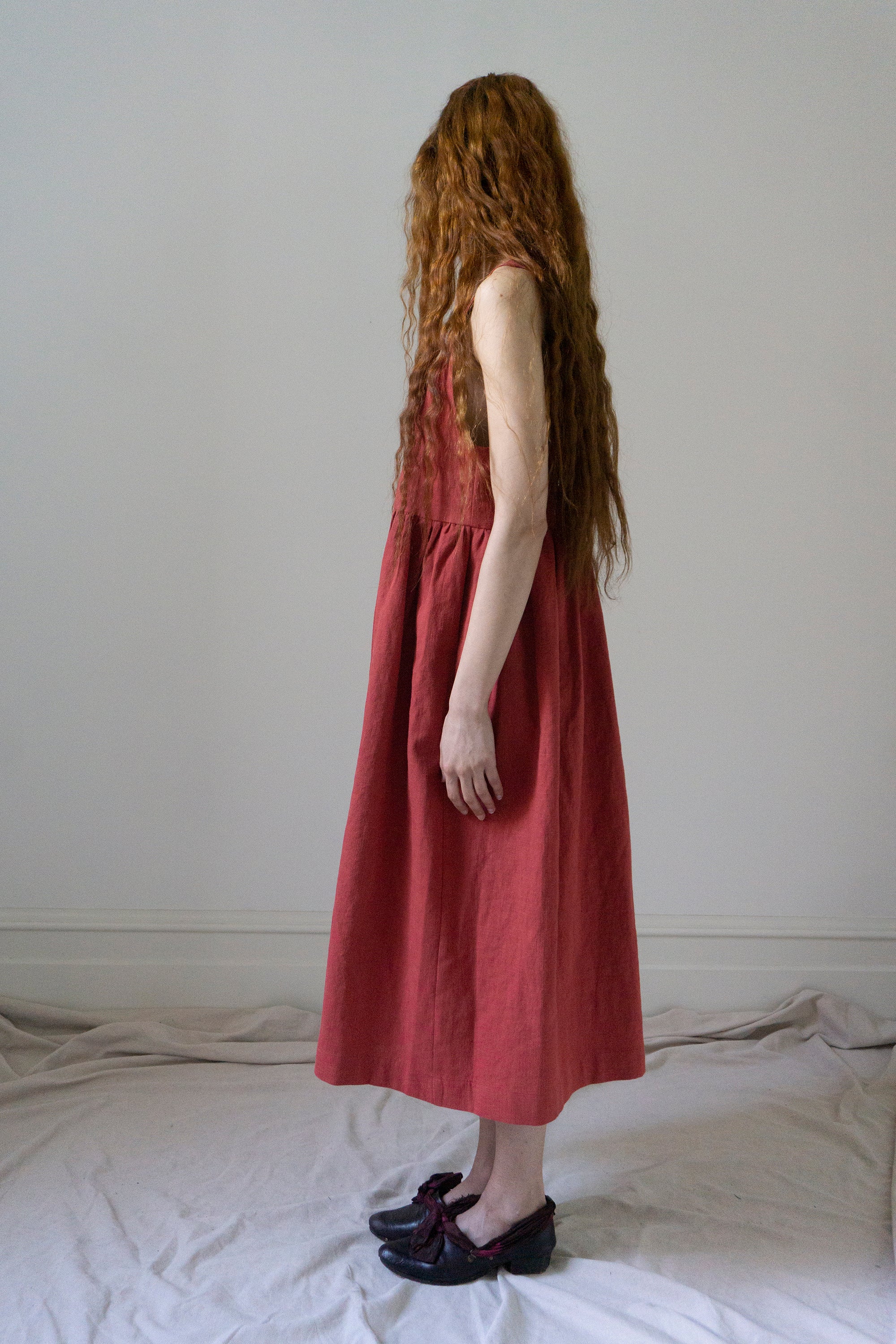 Maryse Linen Dress - Cerise