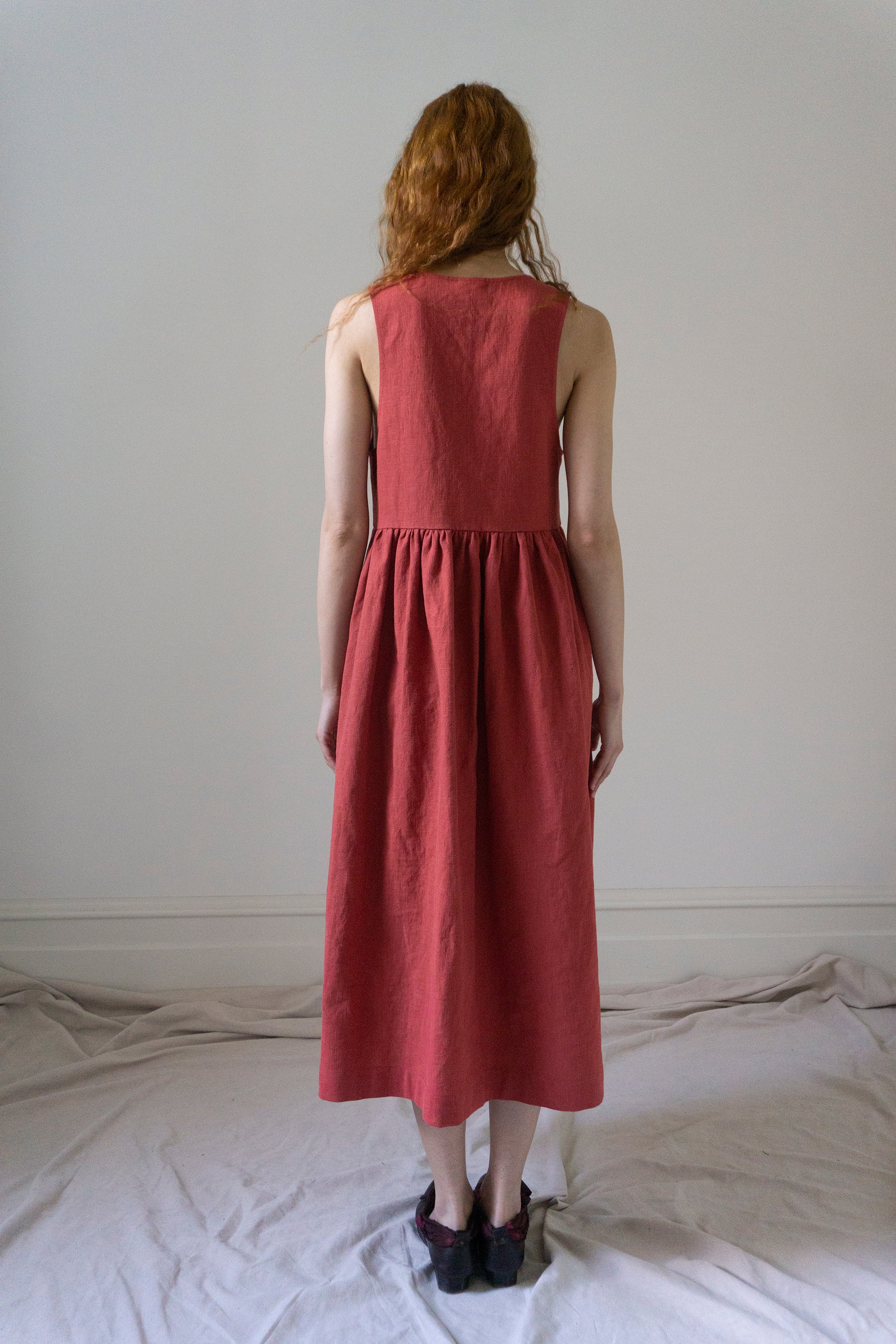 Maryse Linen Dress - Cerise