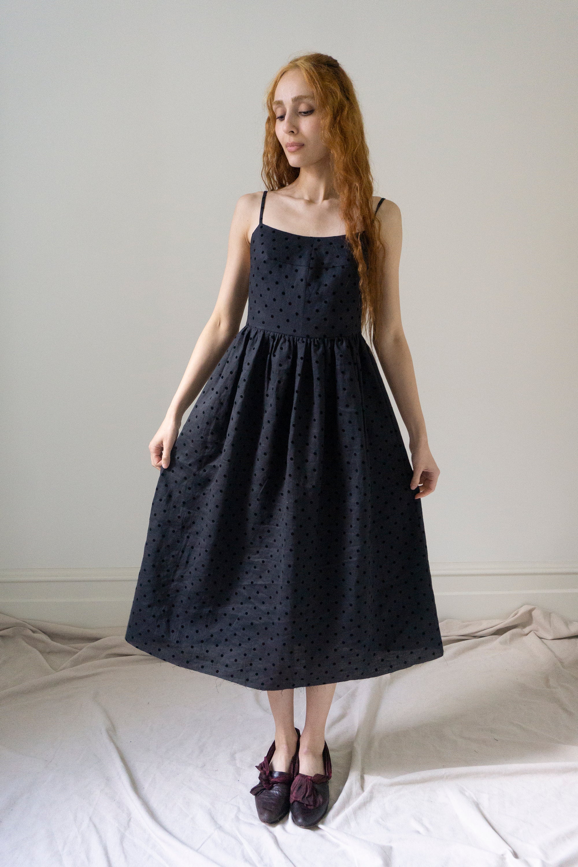 Mathilde Dress - Black Dotted Swiss