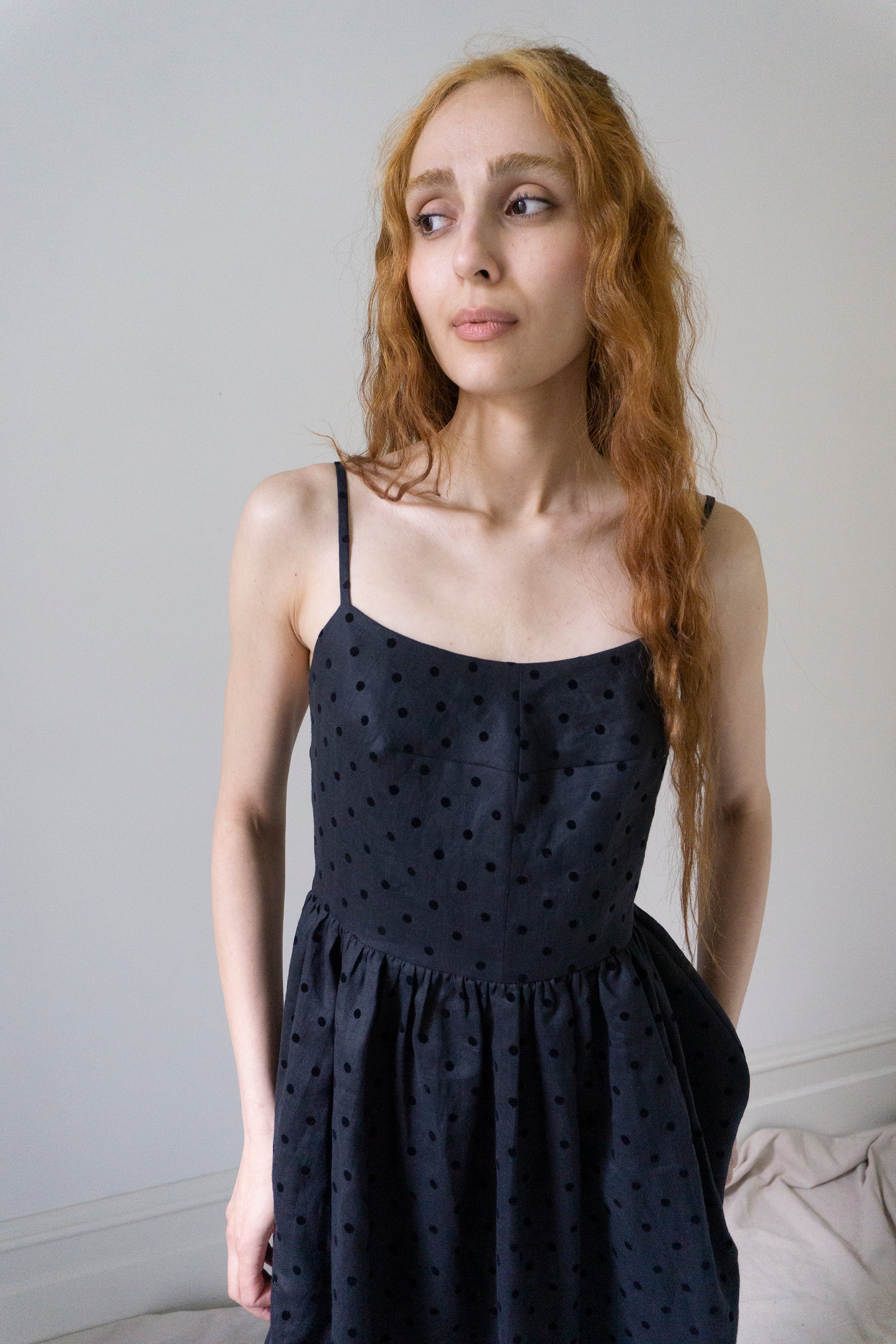 Mathilde Dress - Black Dotted Swiss