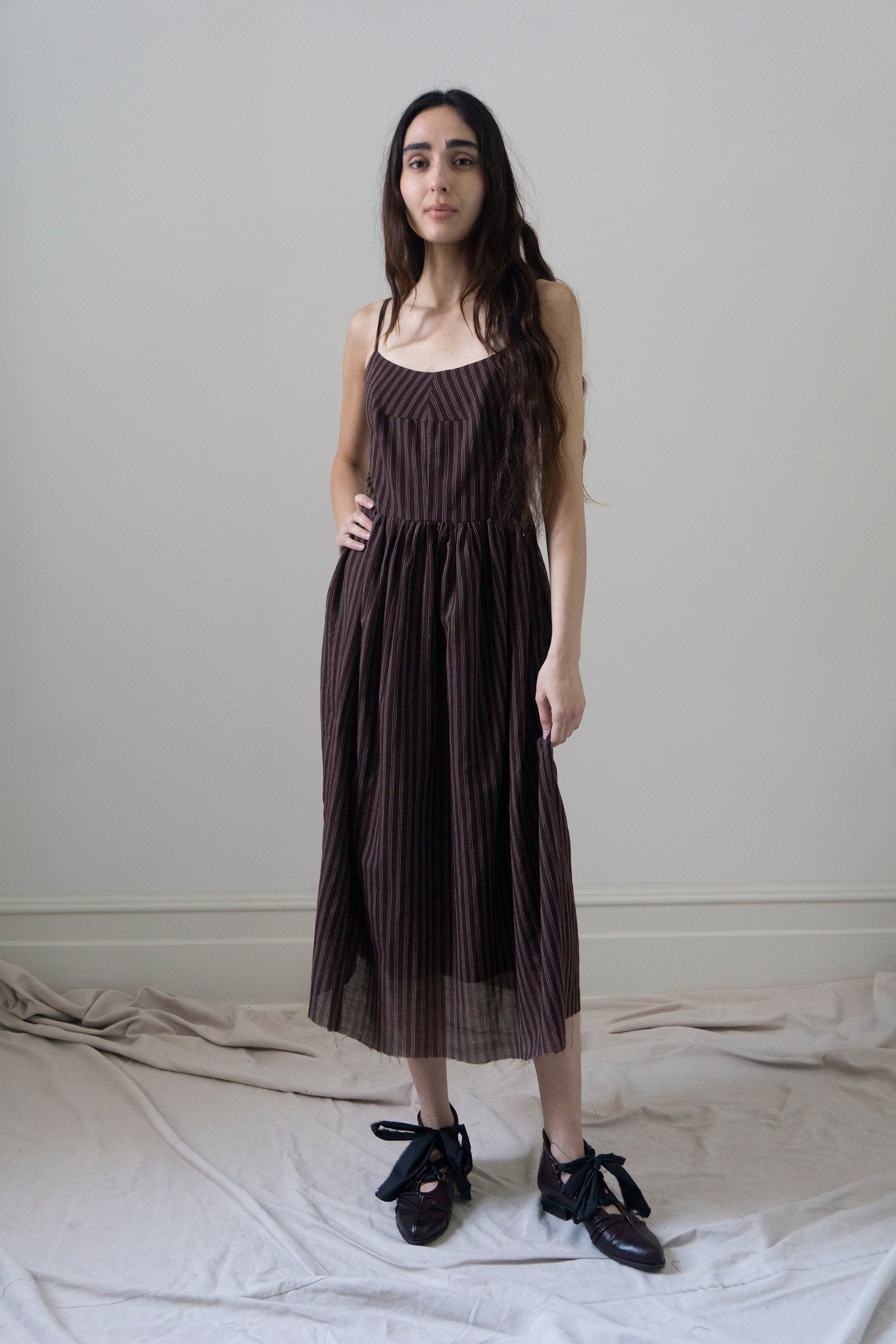 Mathilde Dress - Mahogany Stripe
