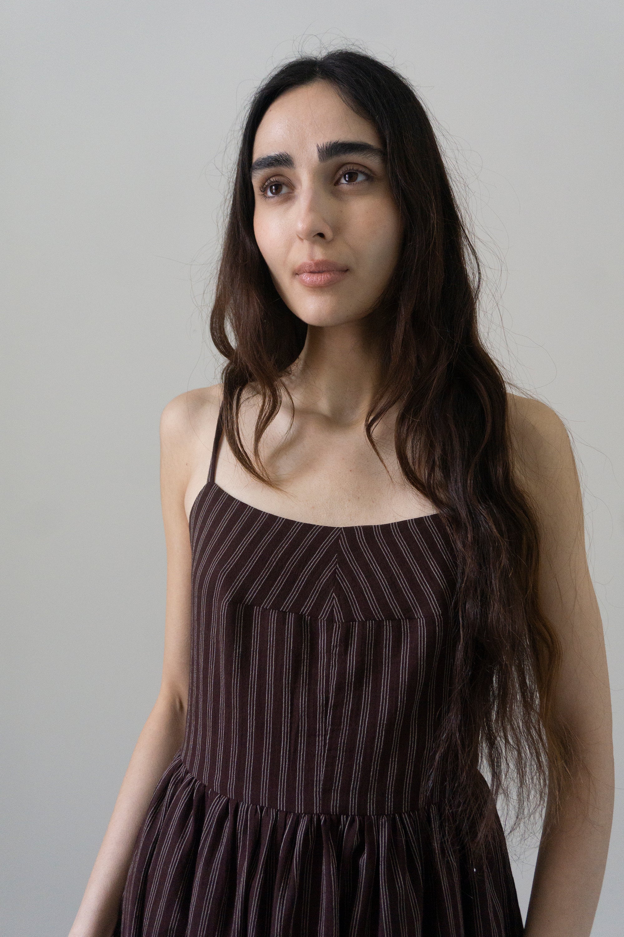 Mathilde Dress - Mahogany Stripe