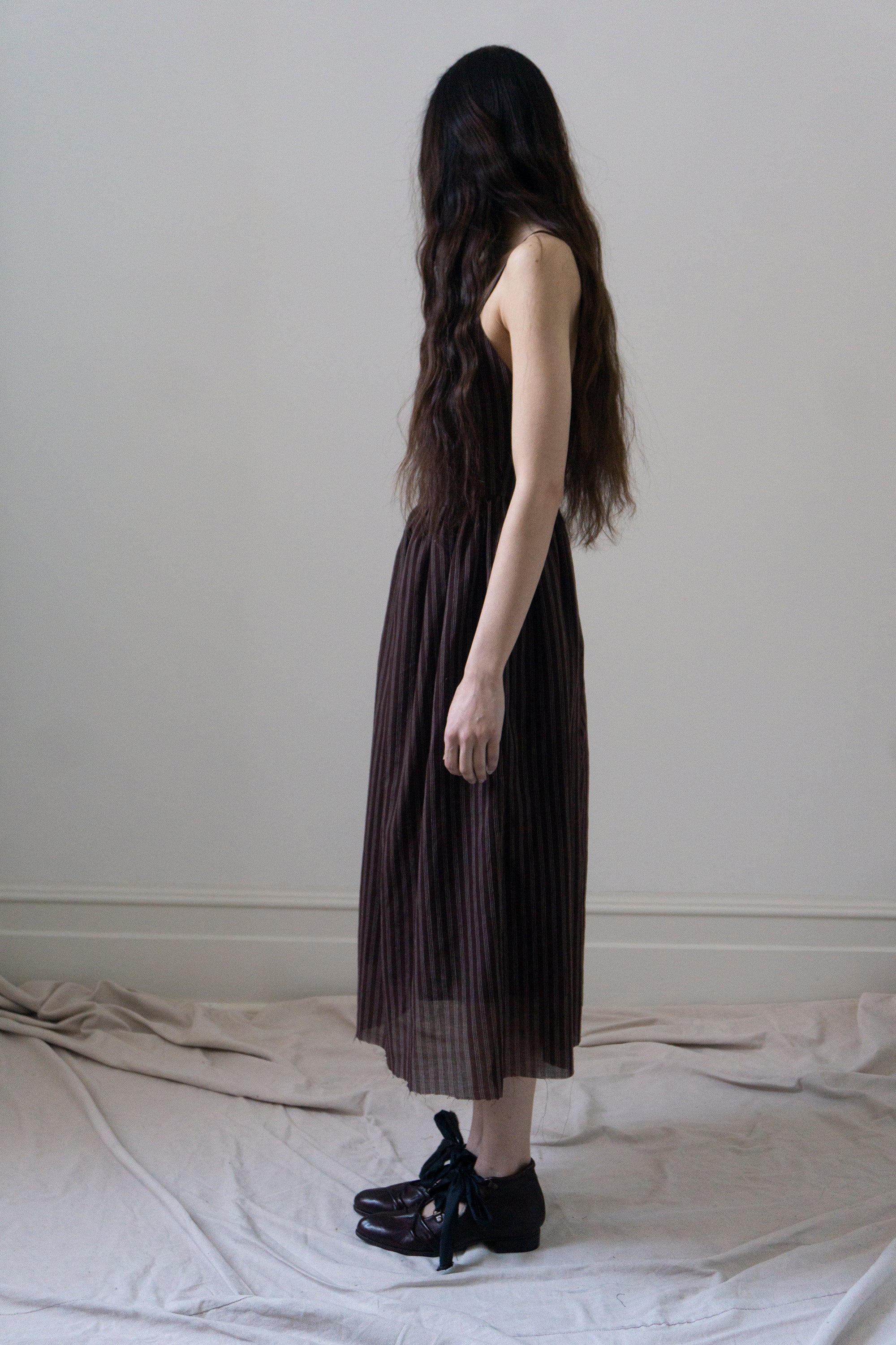 Mathilde Dress - Mahogany Stripe