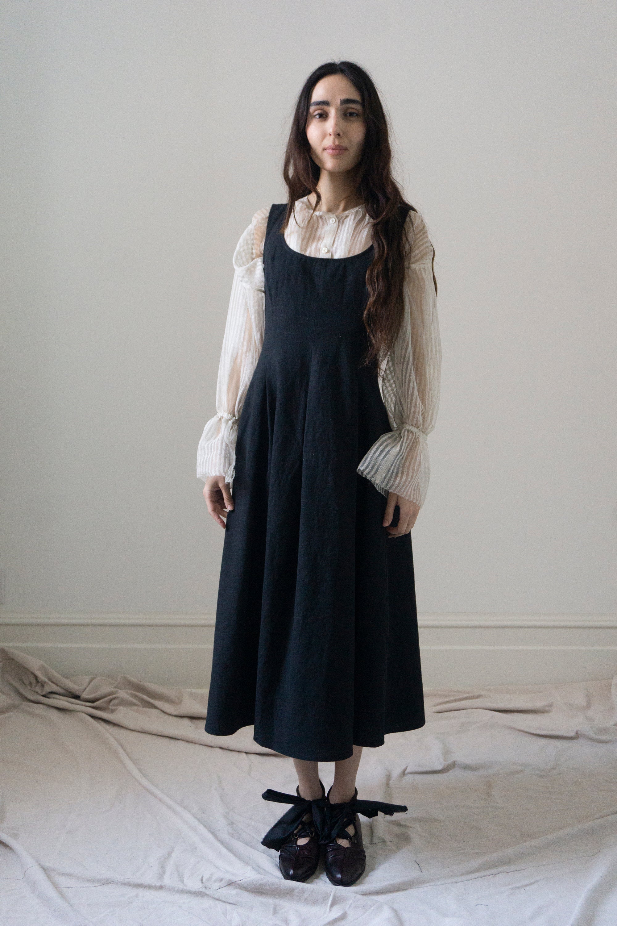 Nadima Linen Dress - Black