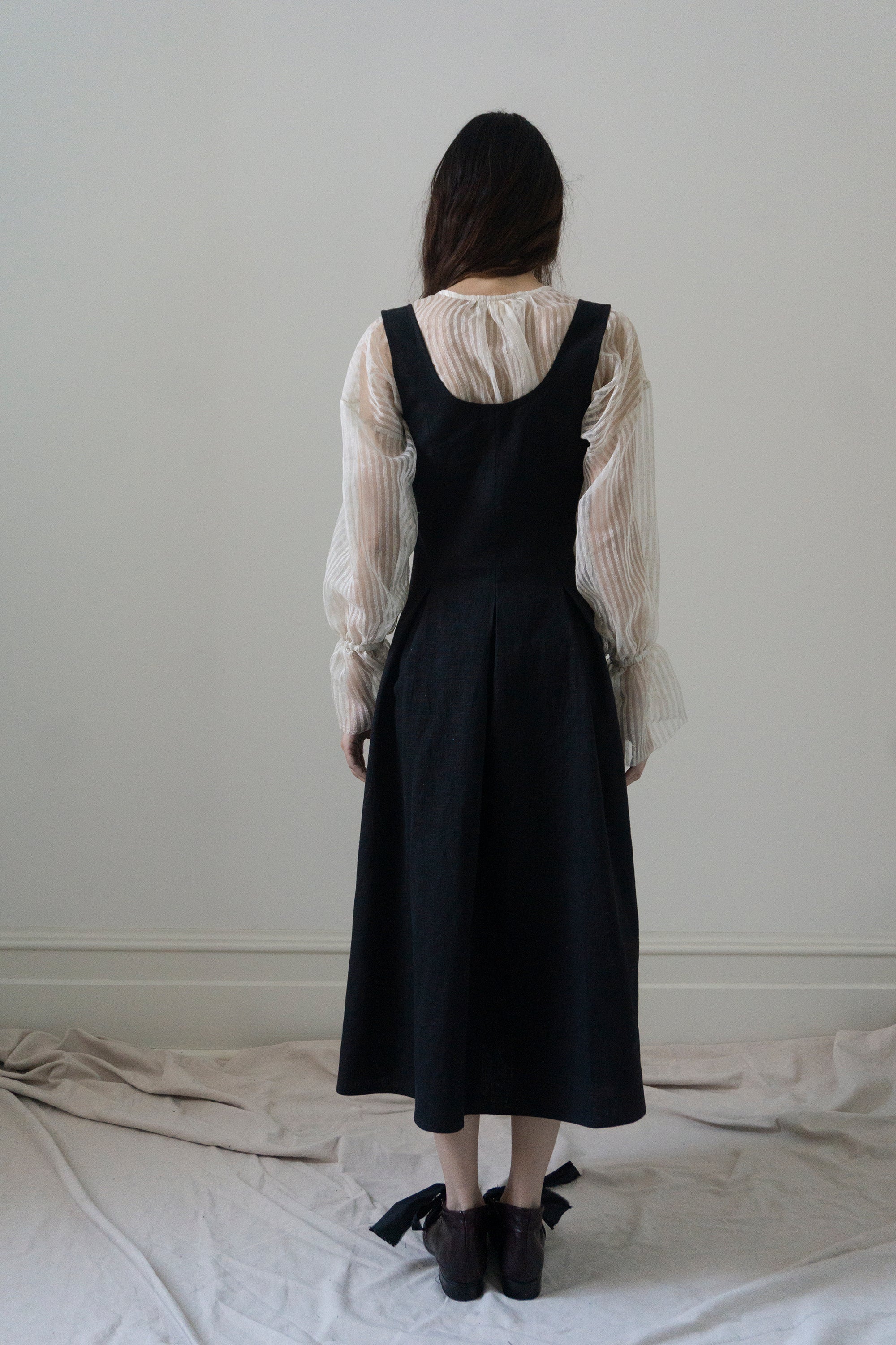 Nadima Linen Dress - Black