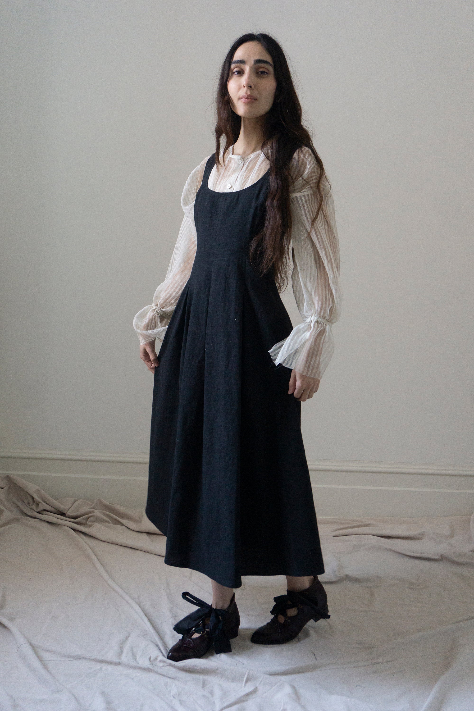 Nadima Linen Dress - Black