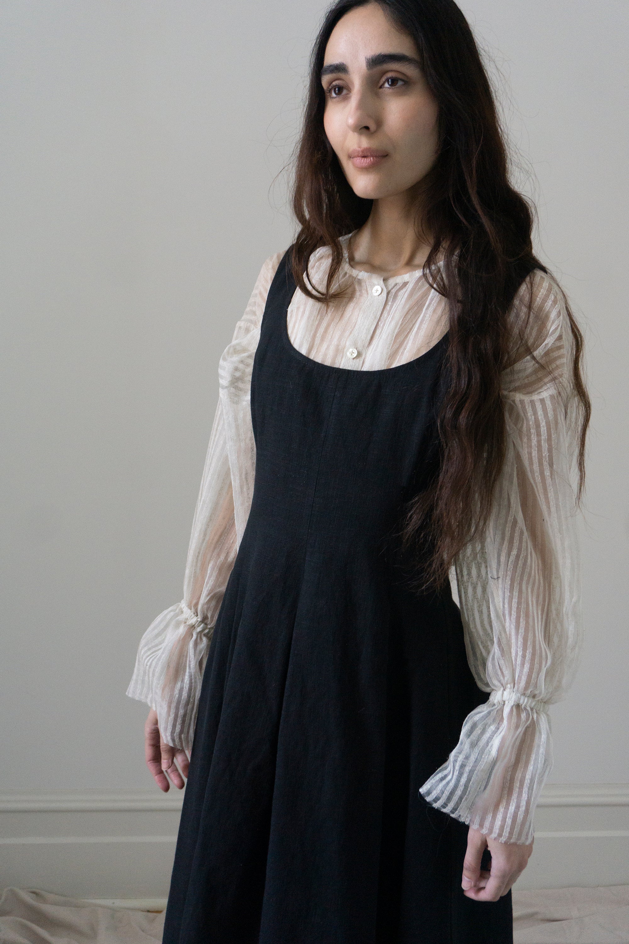 Nadima Linen Dress - Black