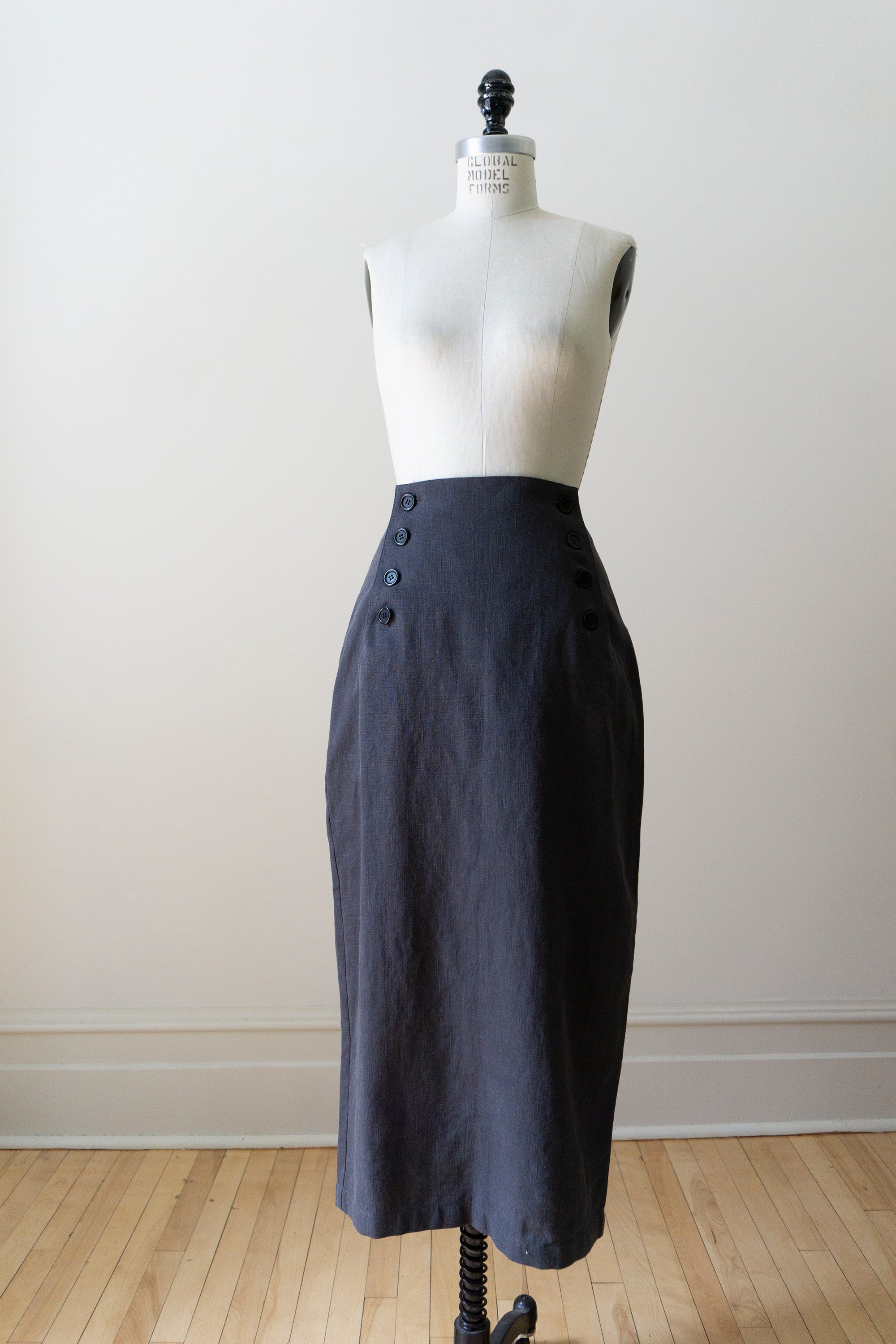 Nora Linen Skirt - Slate (SIZE XS)