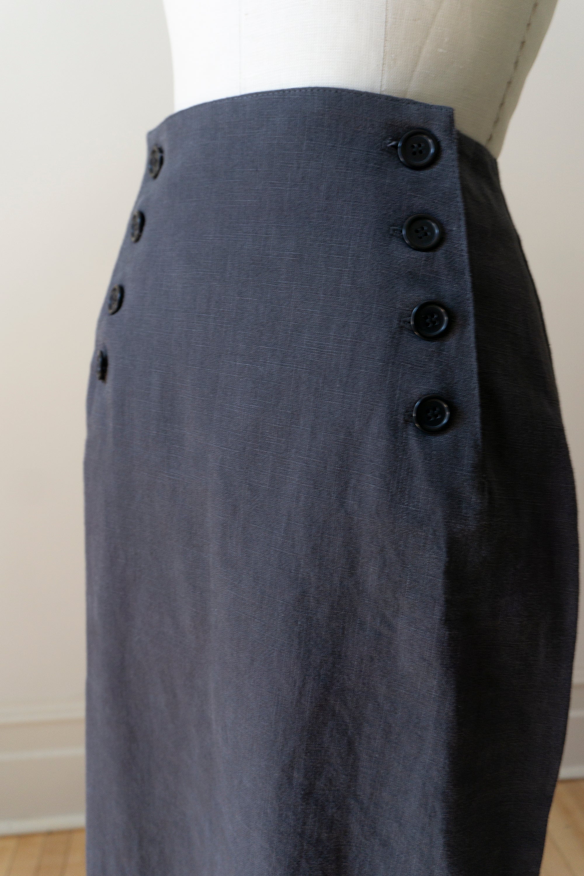 Nora Linen Skirt - Slate (SIZE XS)