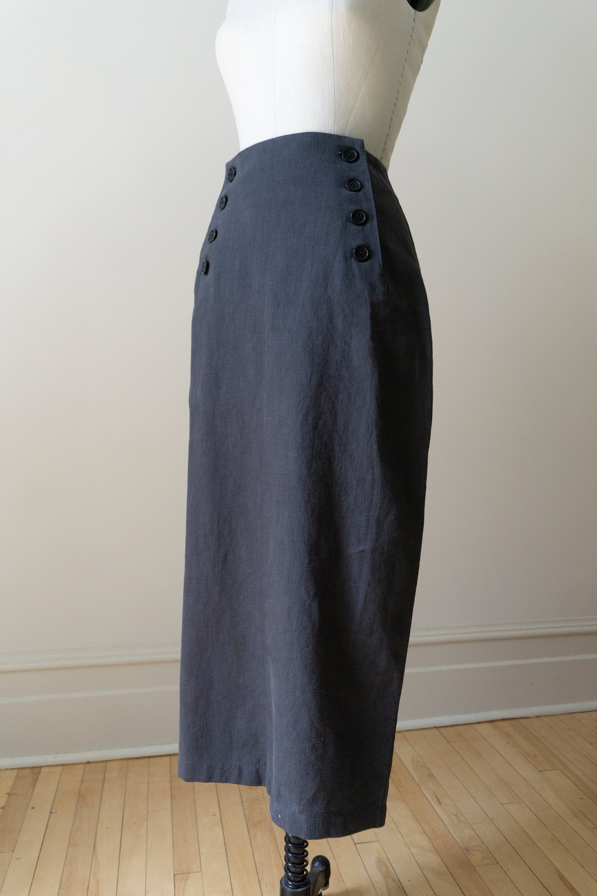 Nora Linen Skirt - Slate (SIZE XS)
