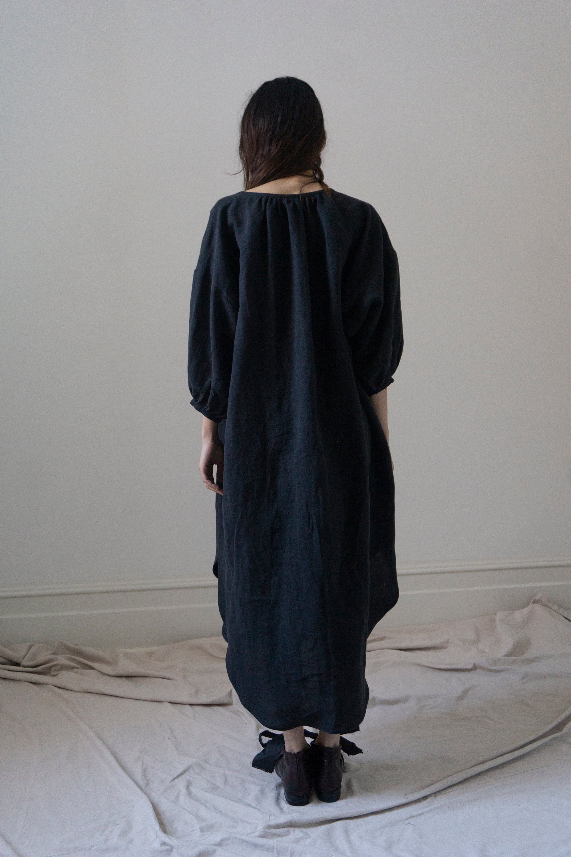 Orion Linen Dress - Black