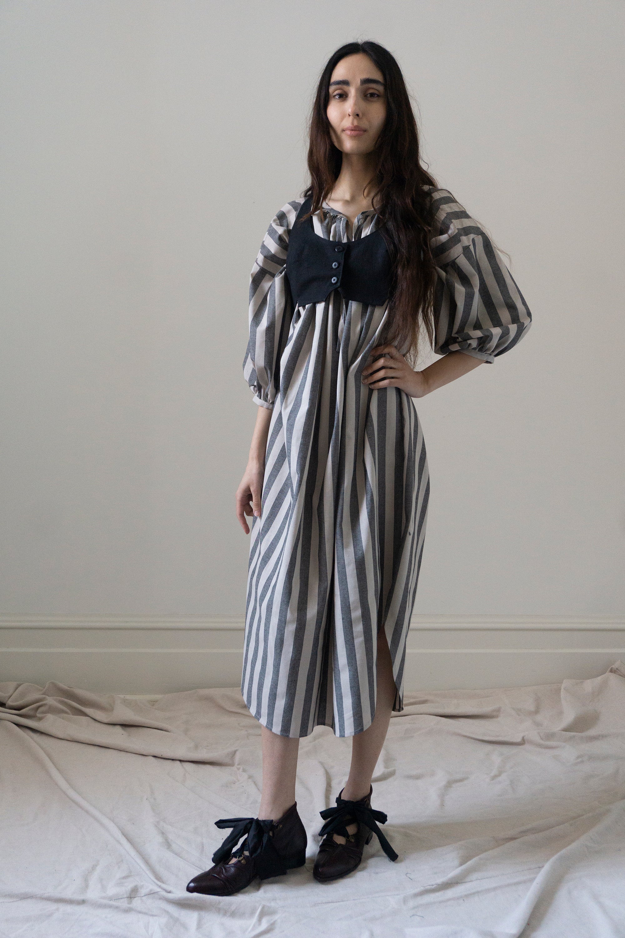 Isolde Bodice - Black Linen