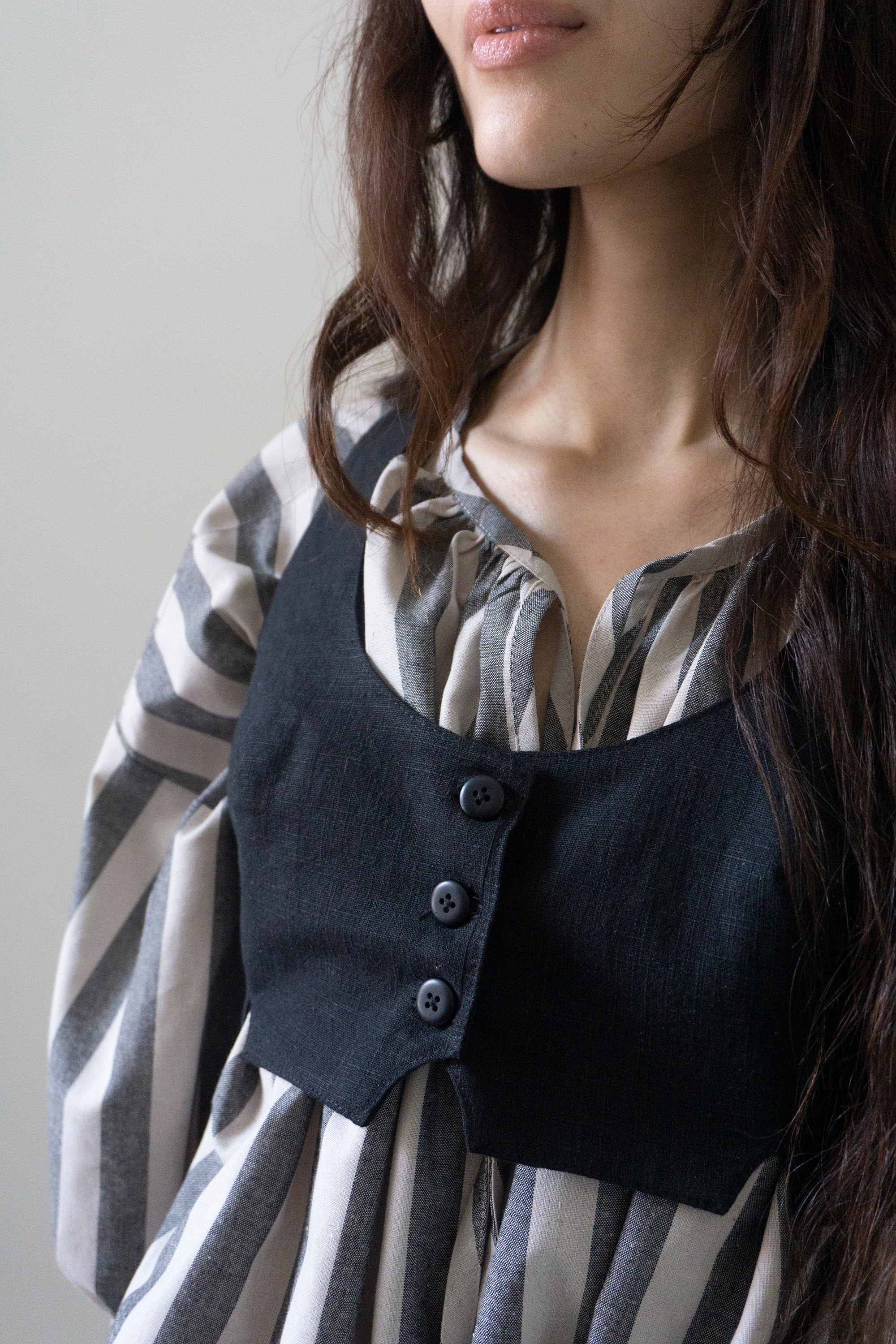 Isolde Bodice - Black Linen