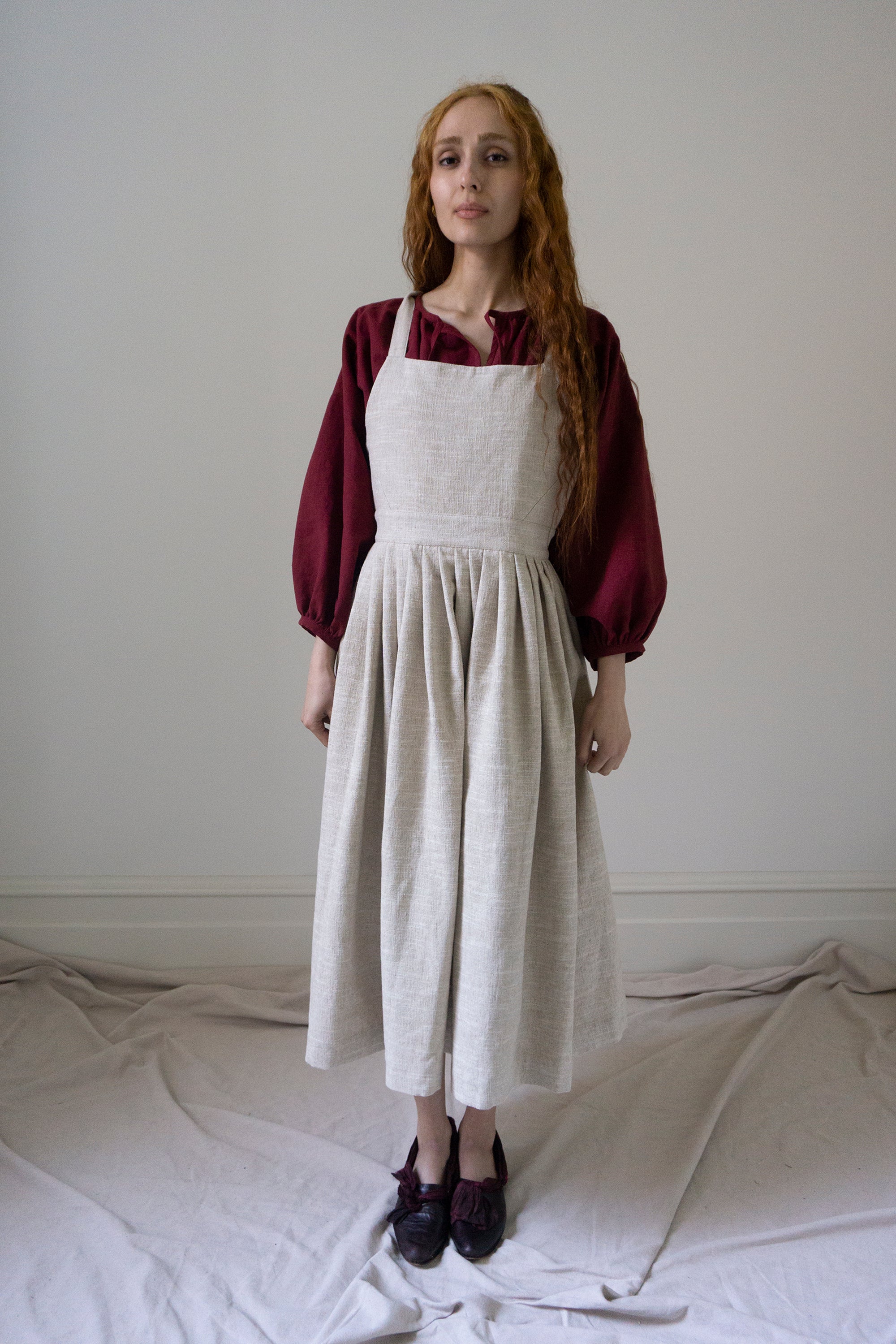 Osa Pinafore - Ecru Linen