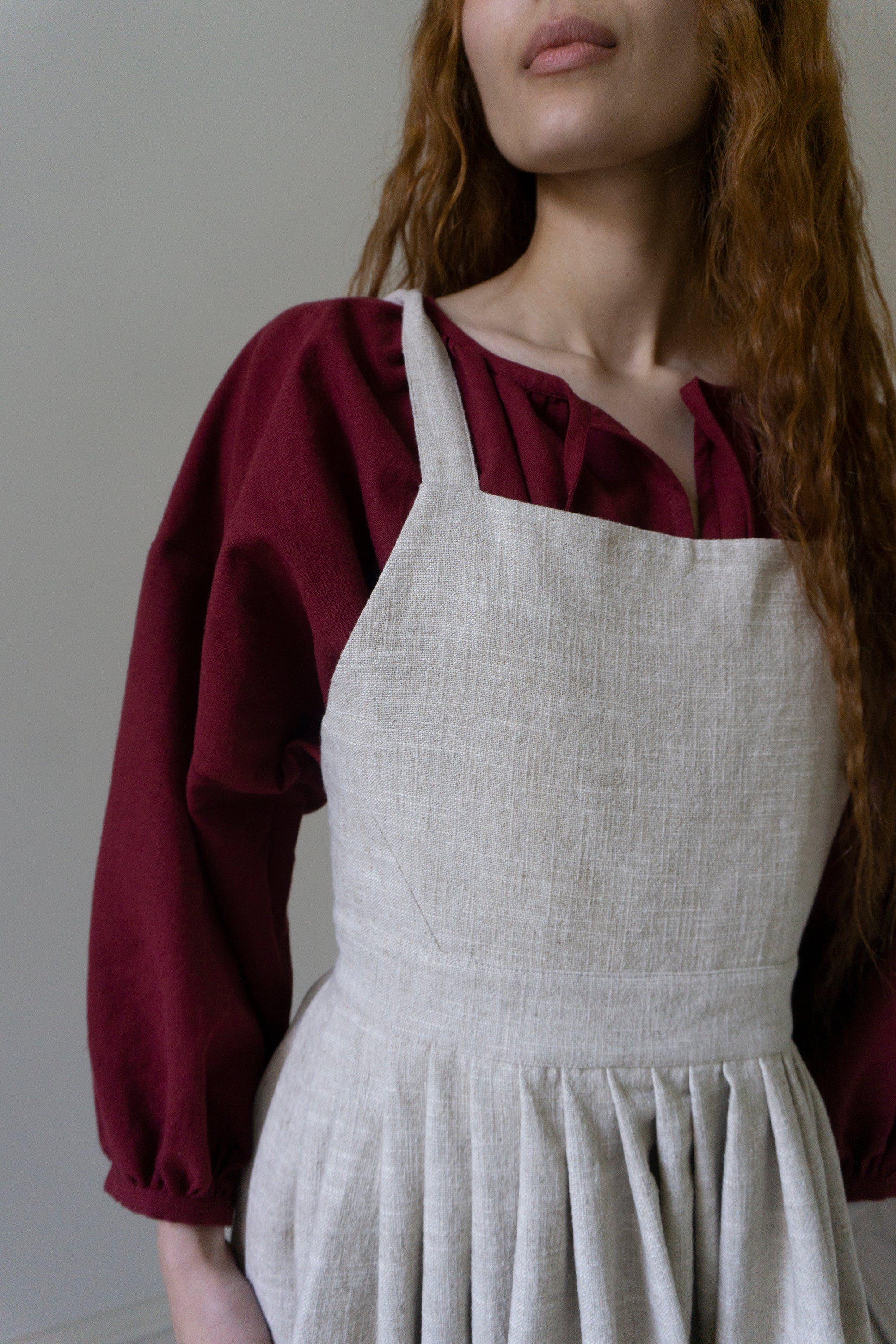Osa Pinafore - Ecru Linen