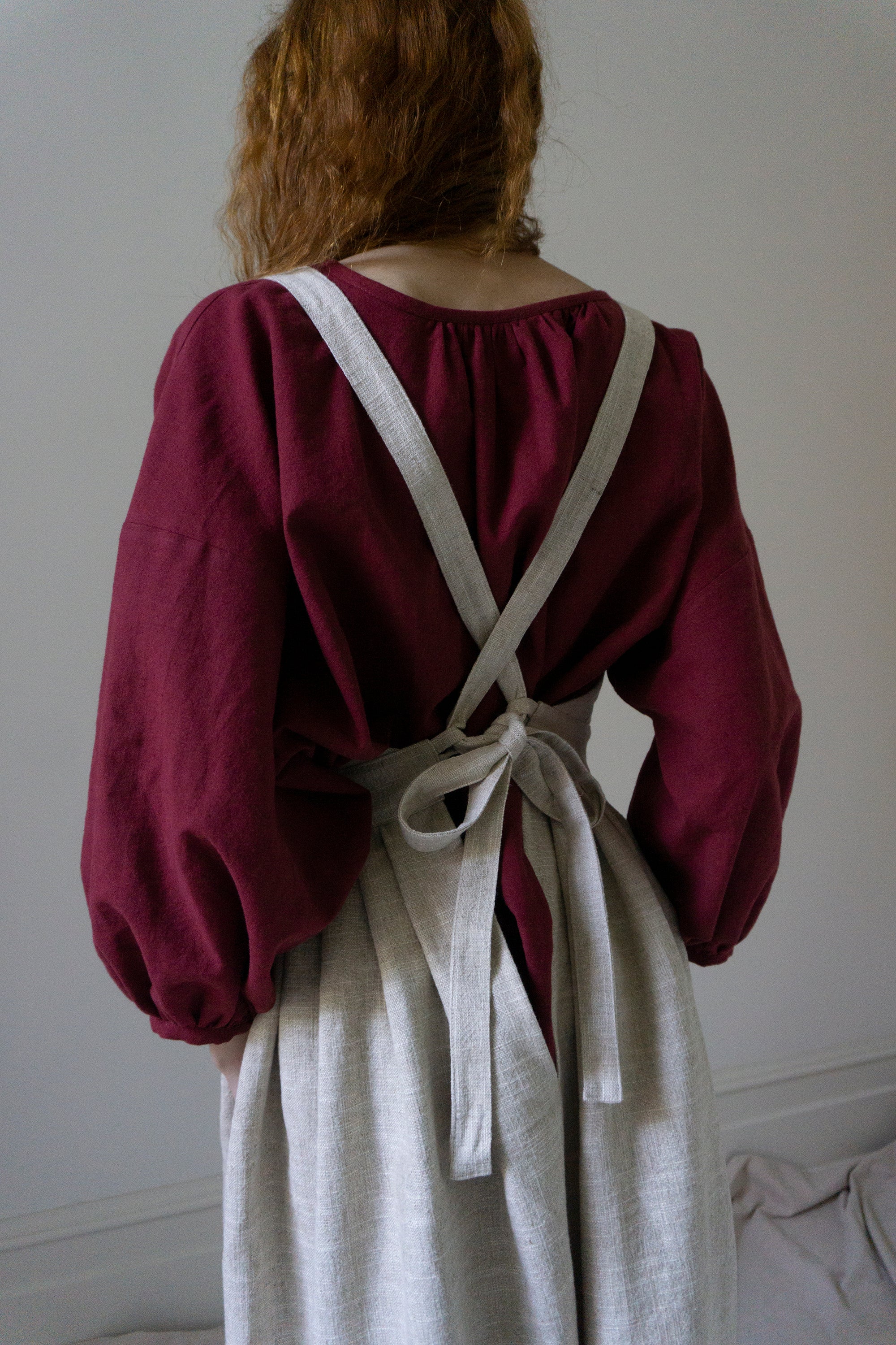 Osa Pinafore - Ecru Linen